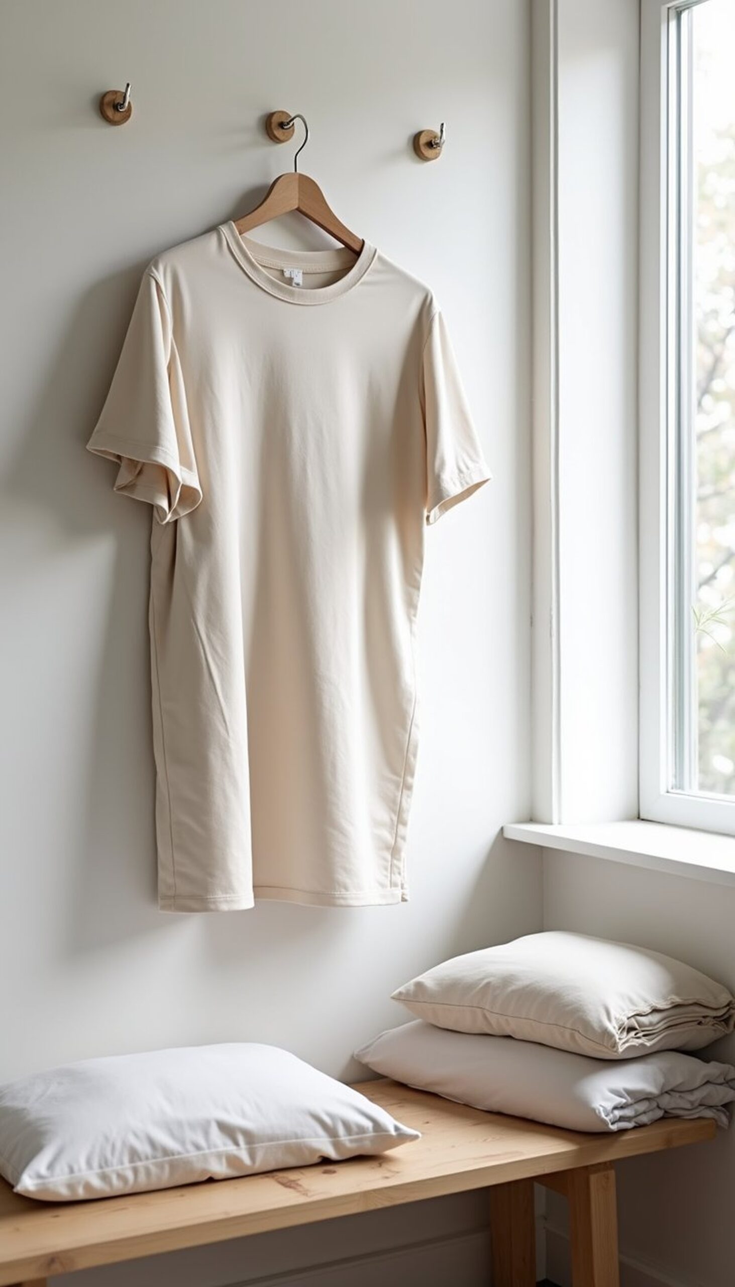 Oversized Tee to Breezy Shirt-Dress with Contrast Stitches