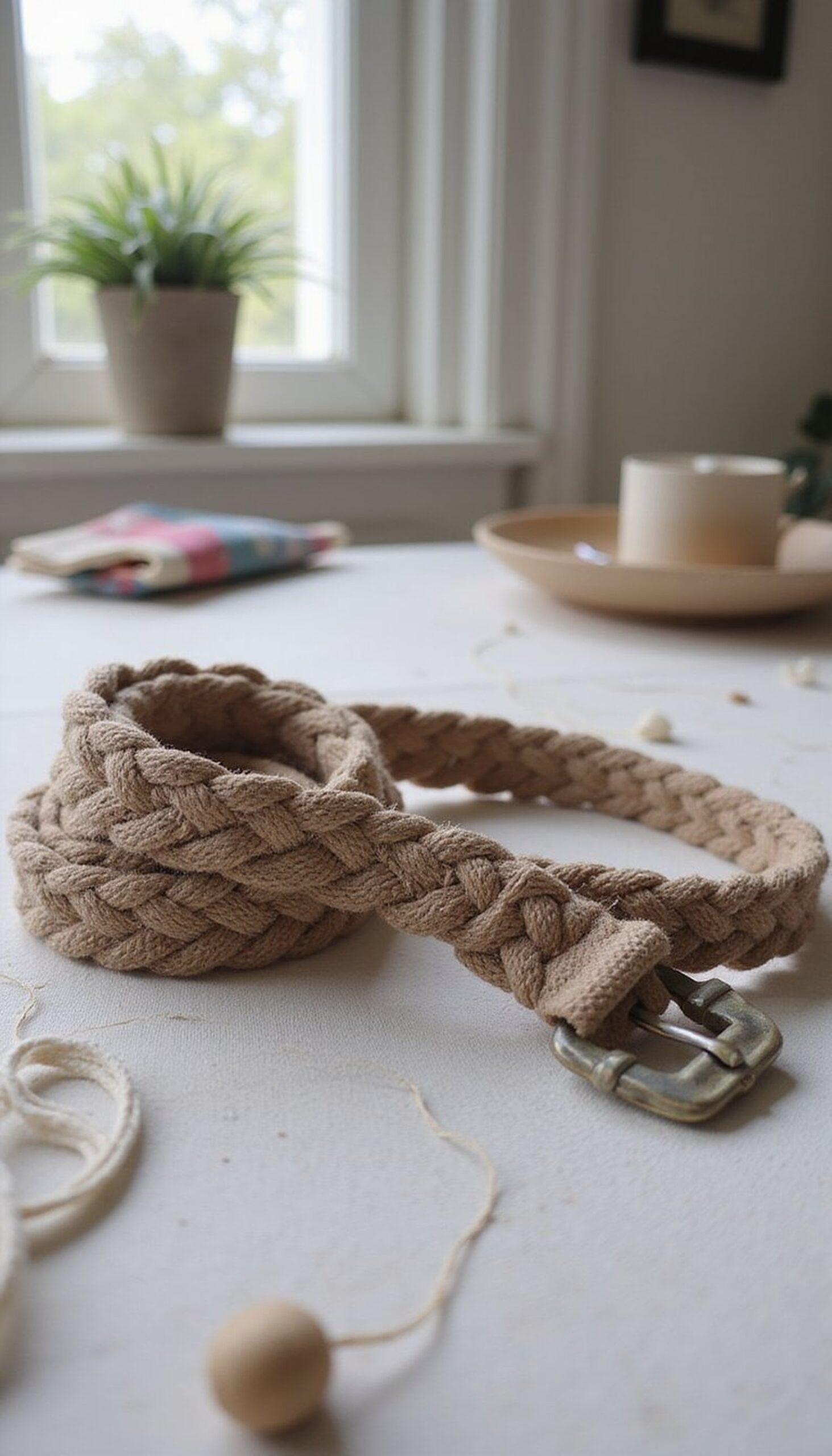 Ribbon Belt From Fabric Scraps and Vintage Buckle