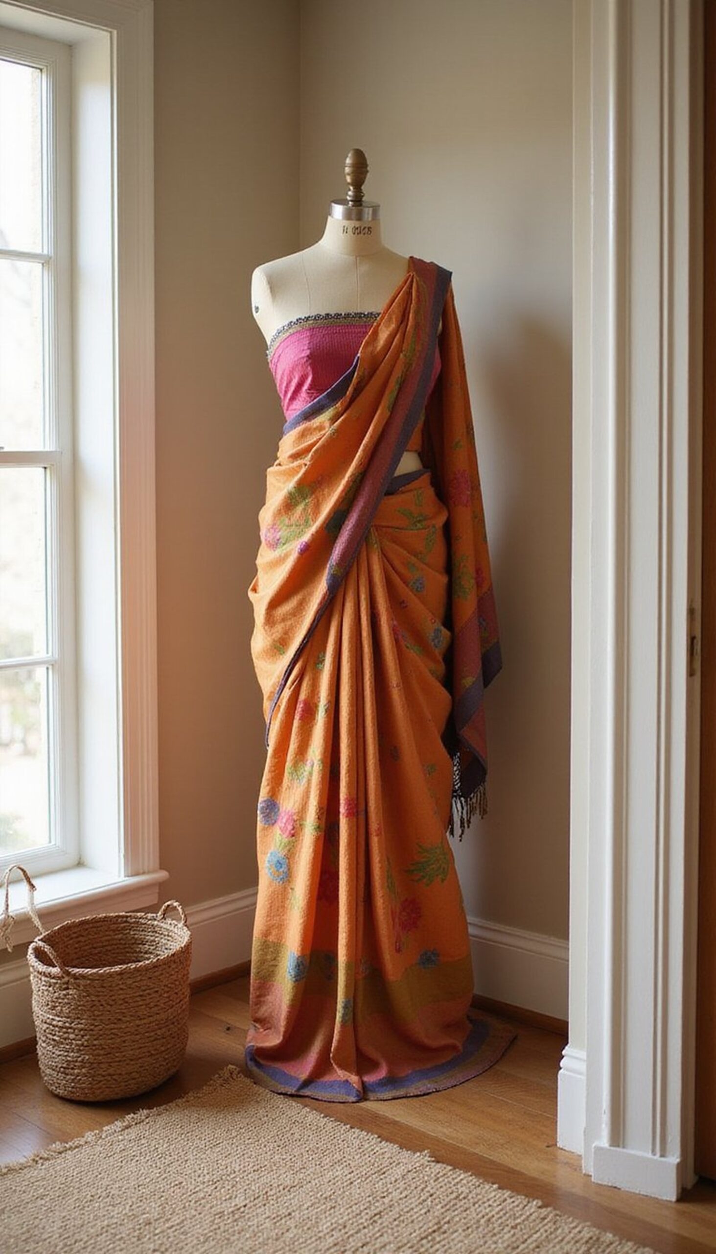 Sari Into A Dramatic Wrap Skirt With Tassel