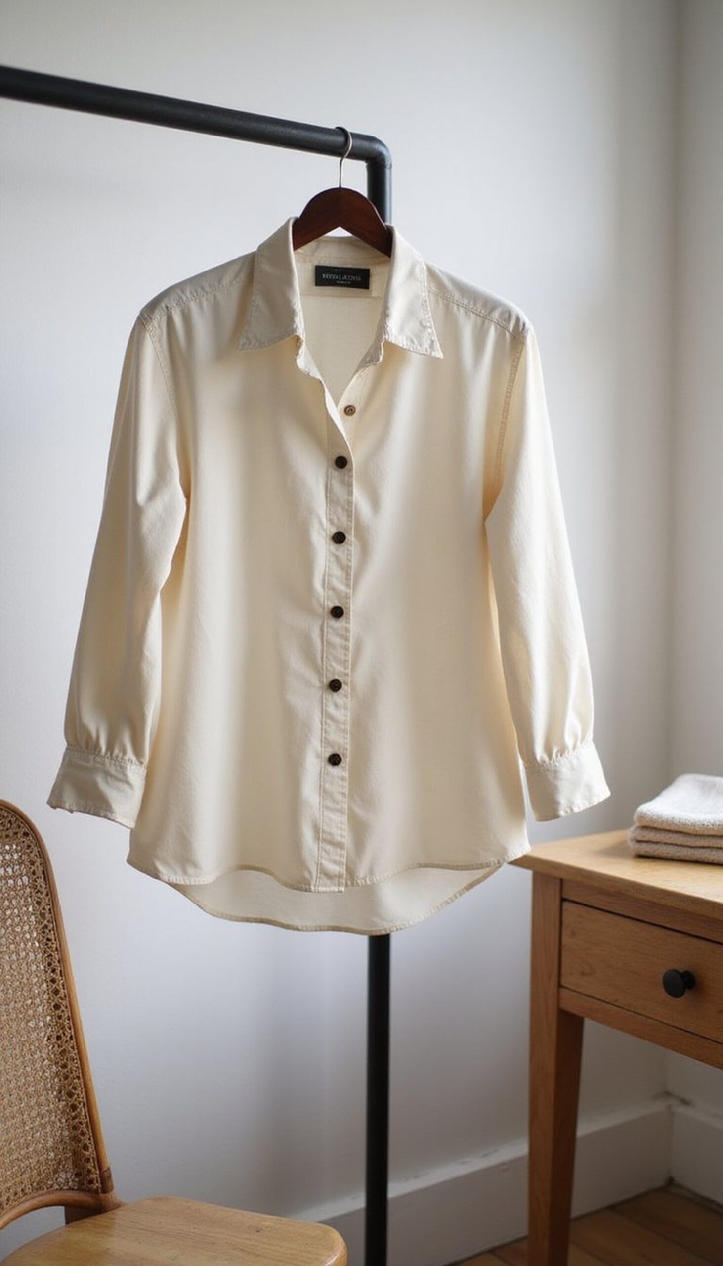 Vintage Shirt Panelled into a Structured Blouse
