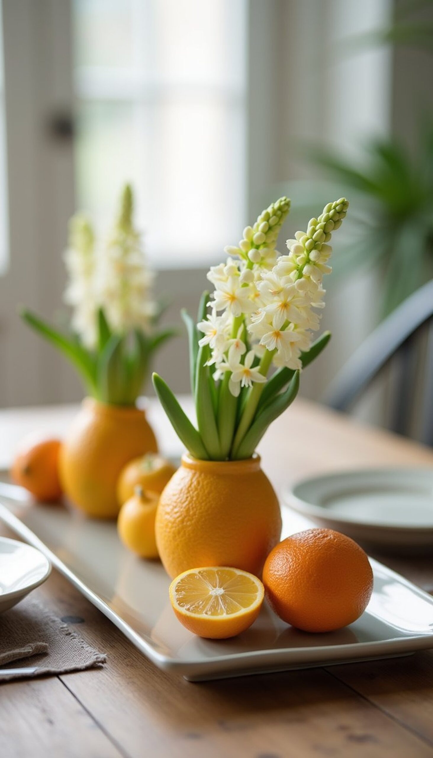Citrus bud vases for bright spring tables