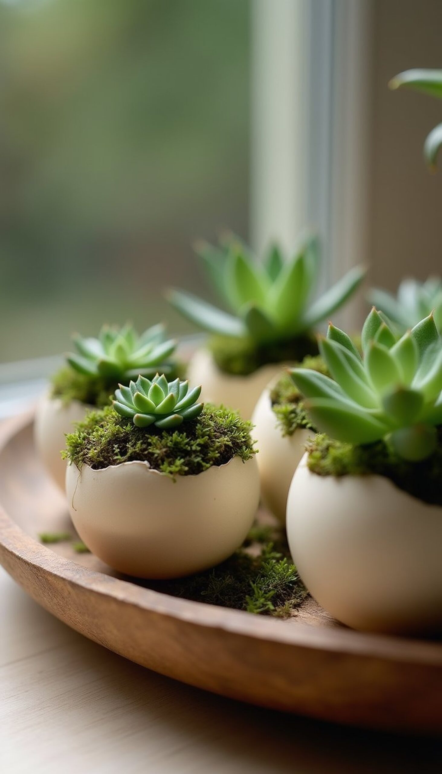 Tiny terrarium eggs for a fresh table