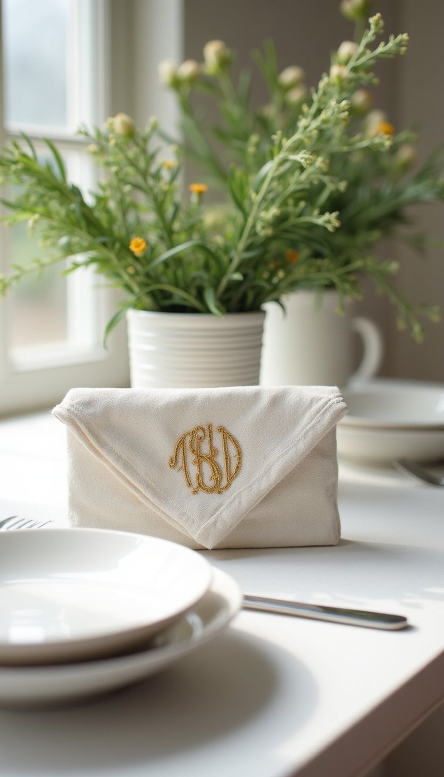 Monogrammed Linen Napkin Clutch: Fold and Sew