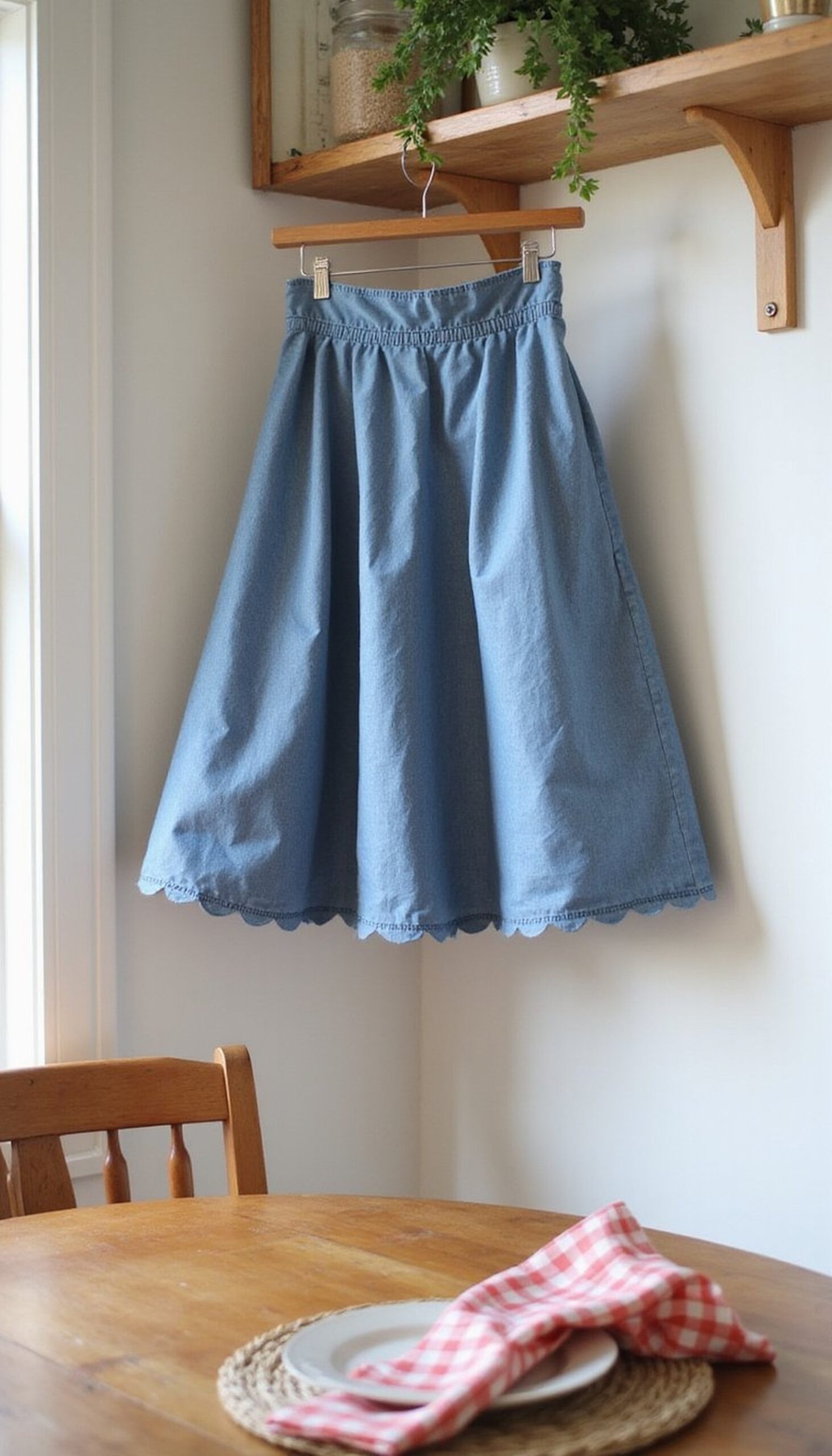 Painted Scallop Hem Skirt for Playful Detail