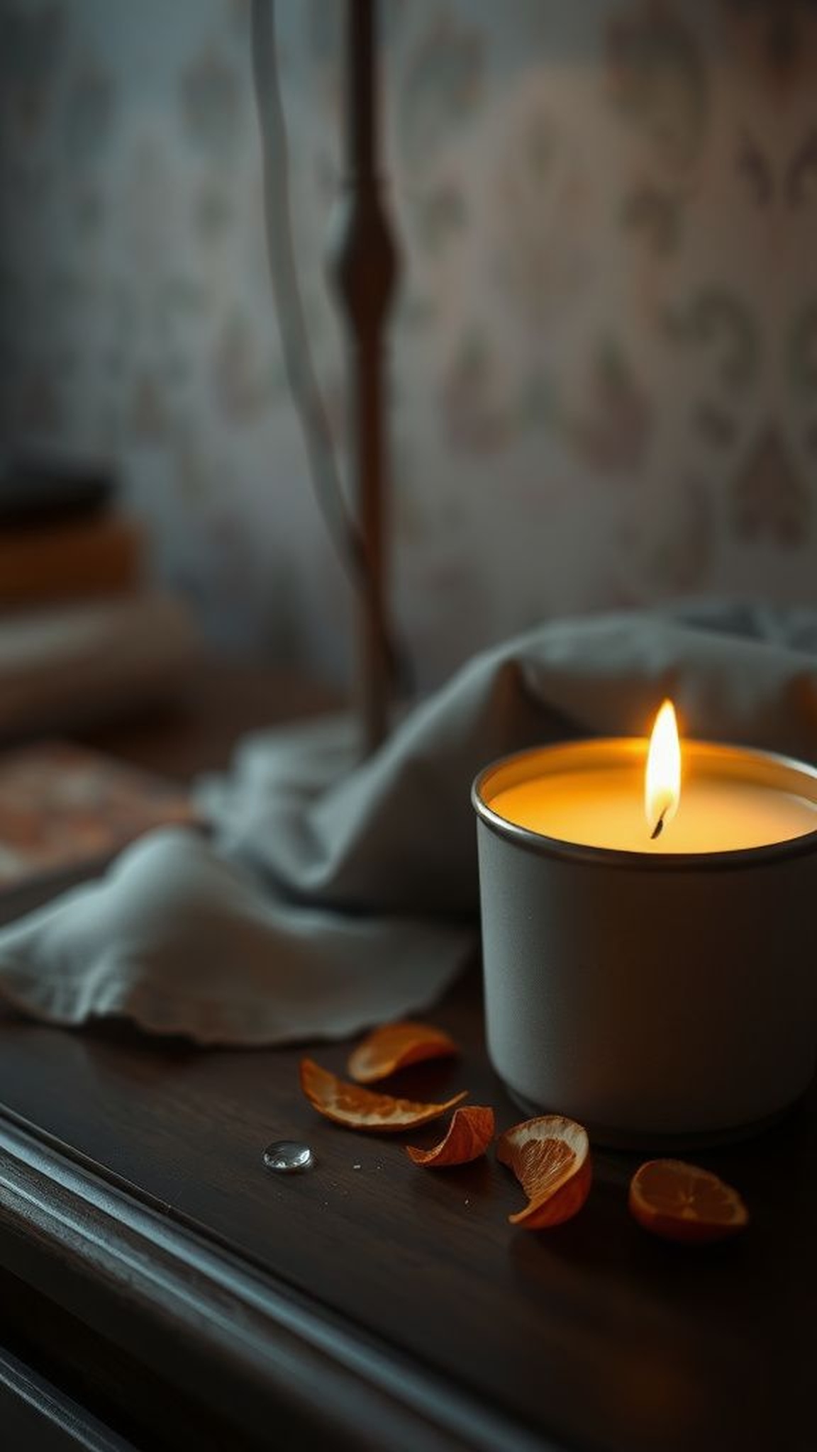 Hand-poured soy candle in a vintage tin container