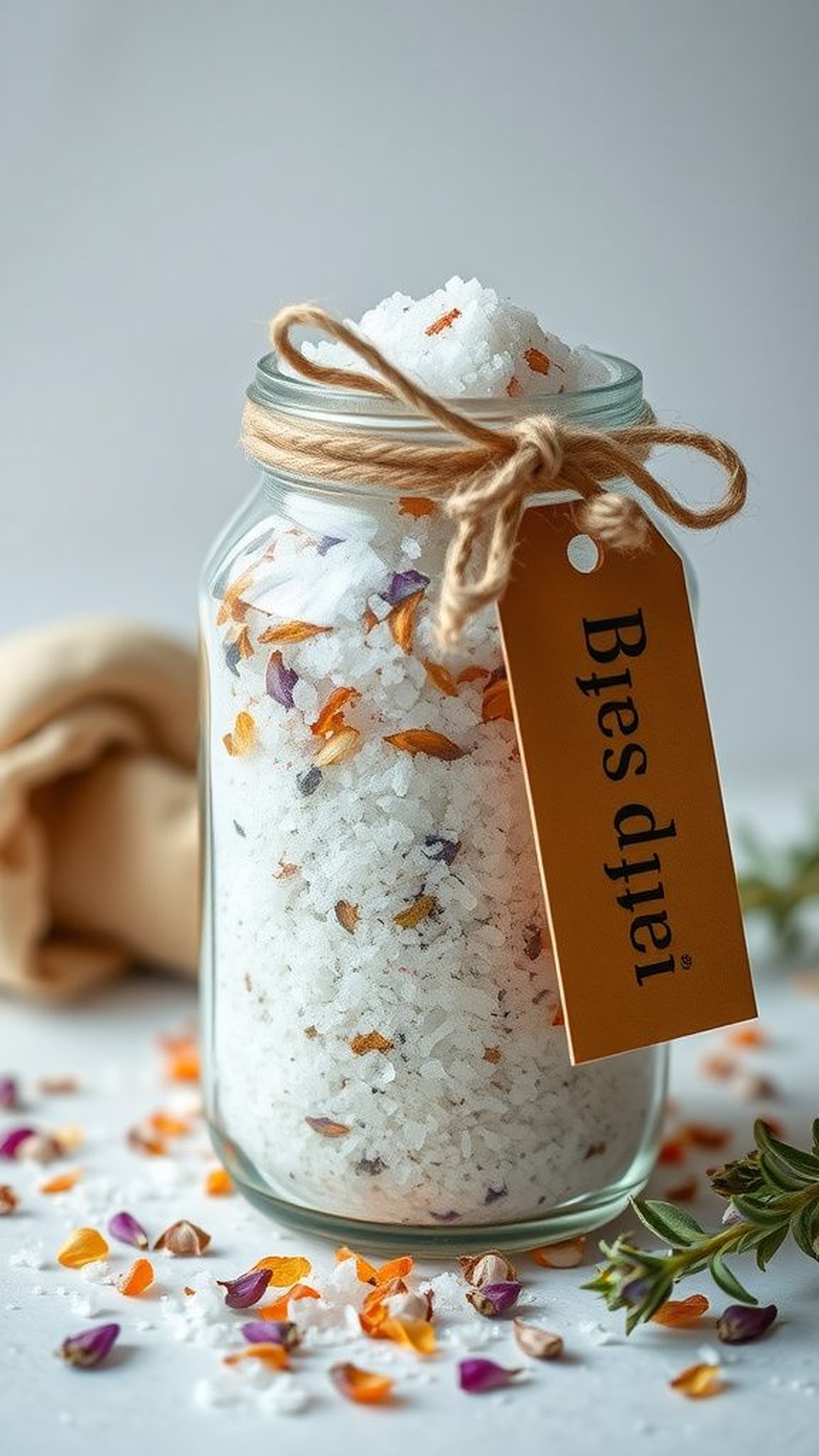 Jar of bath salts scented like summer evenings