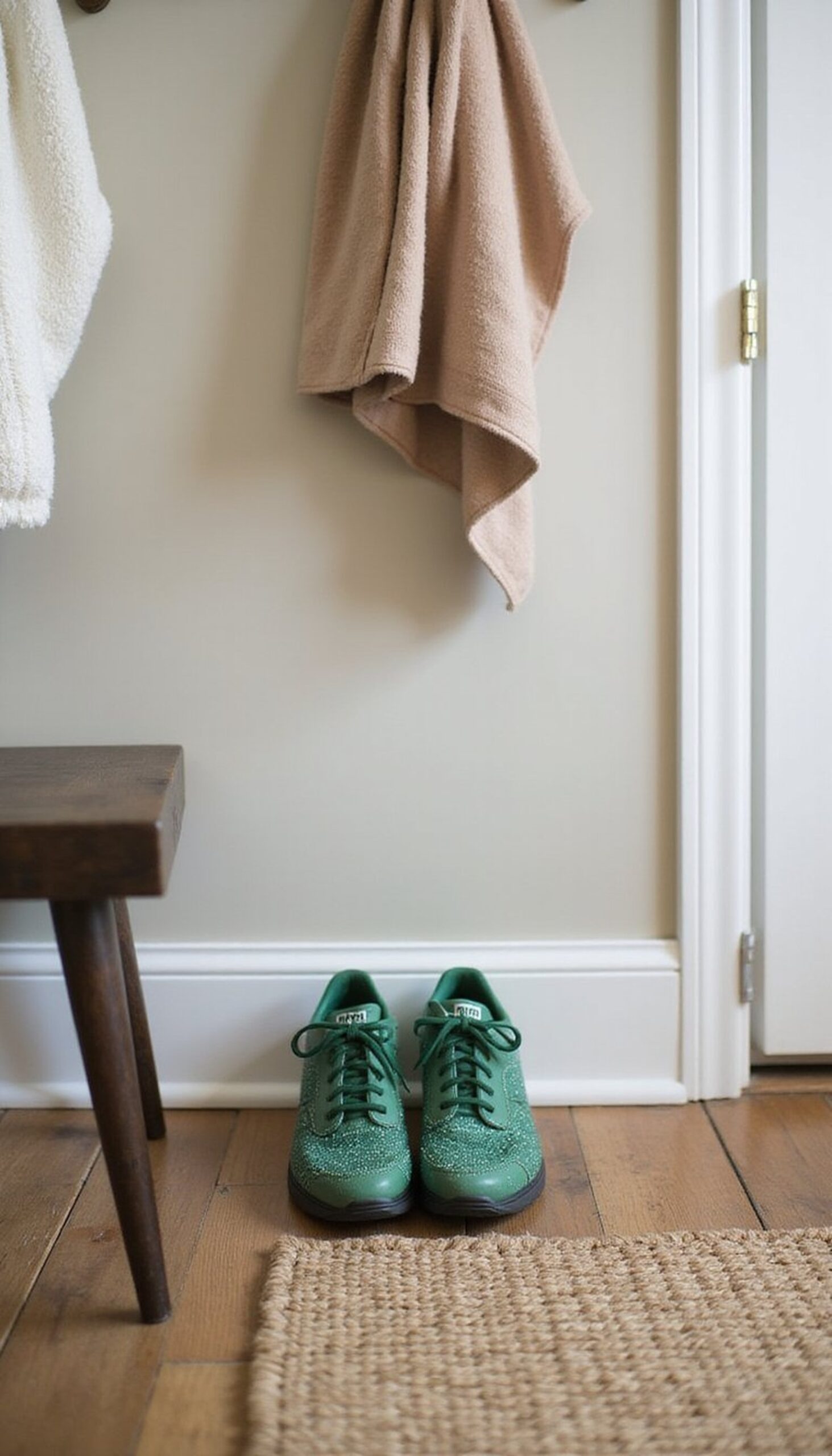 Glittery Green Sneakers with Subtle Shine
