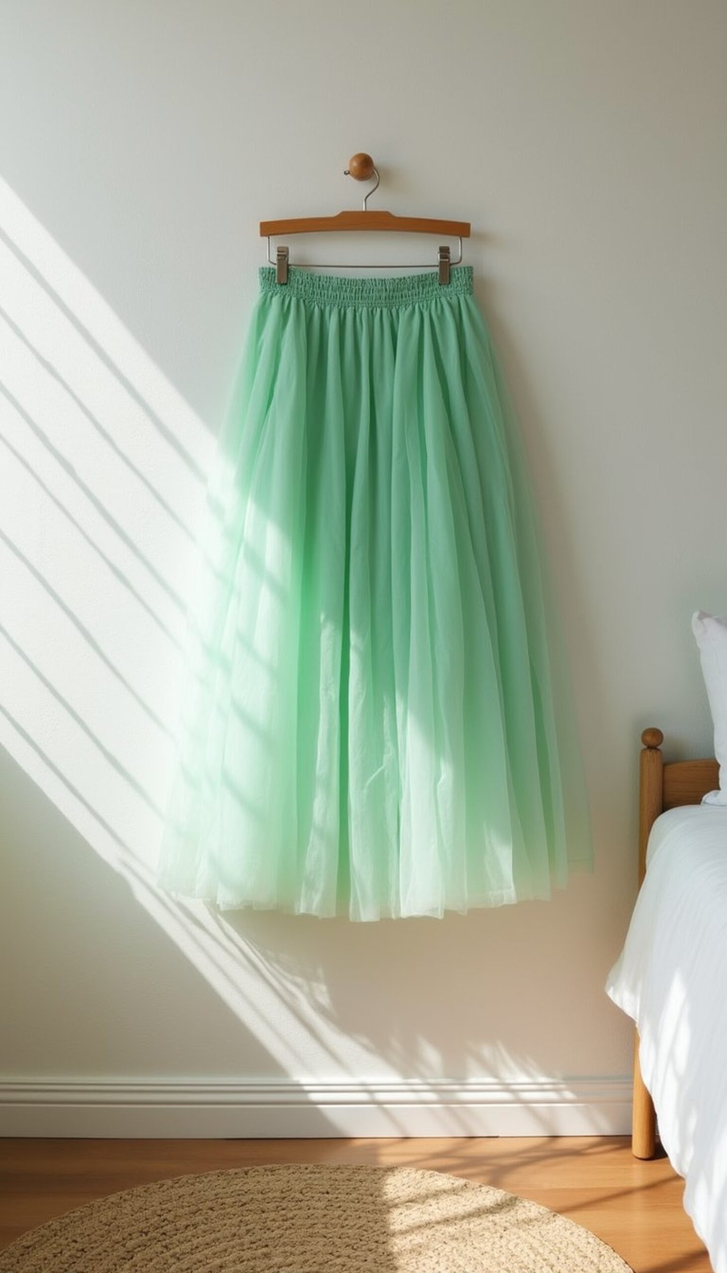 Tulle Skirt with Green Ombre Layers
