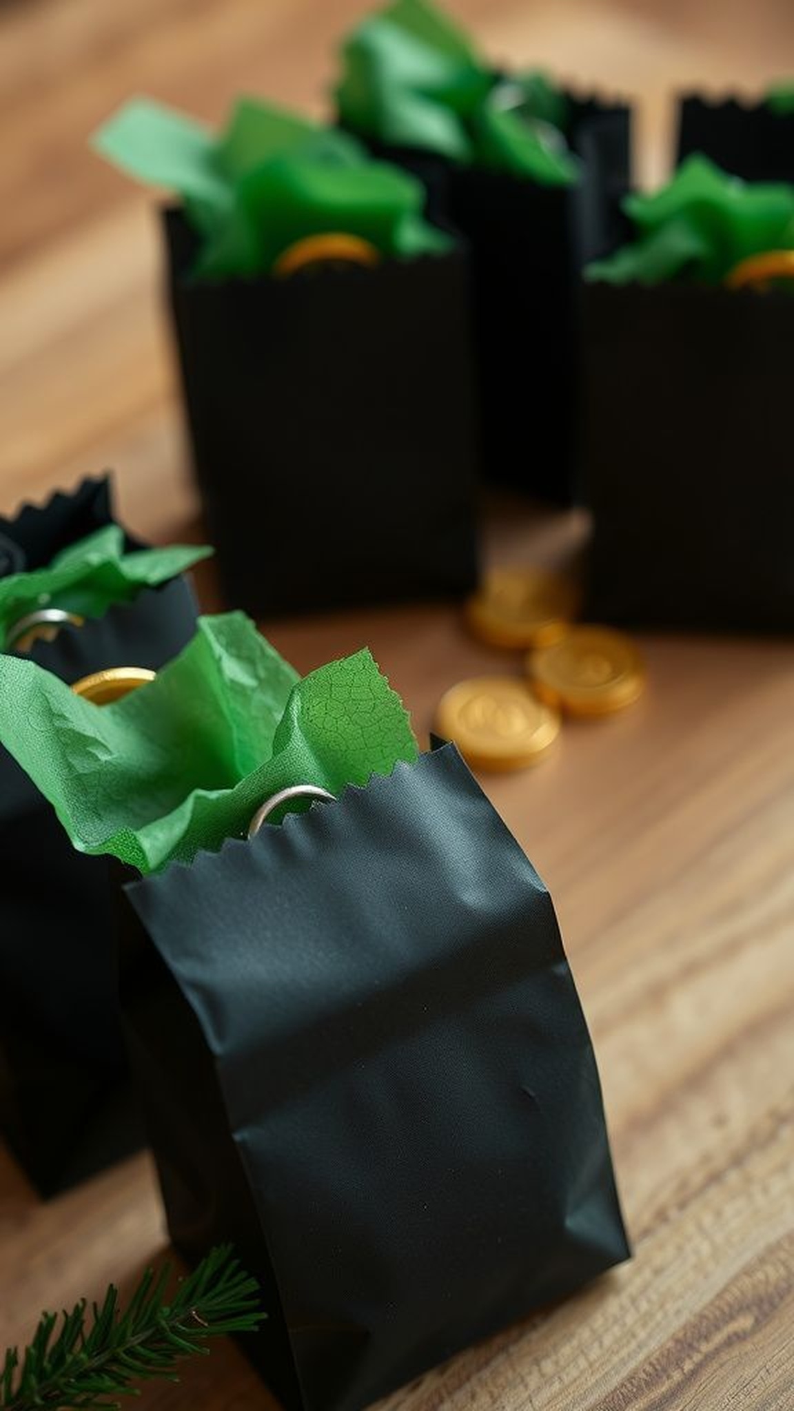 Little pot of gold treat bags for guests