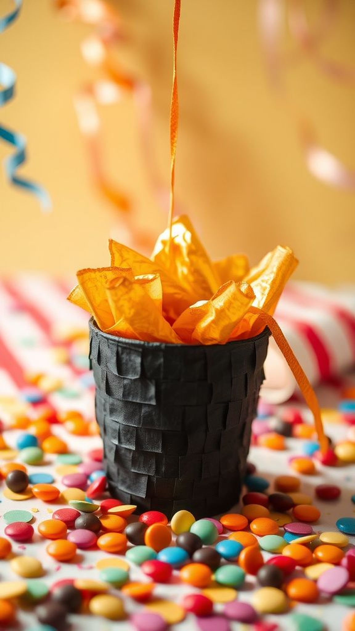 Pot of gold piñata as a playful centerpiece surprise