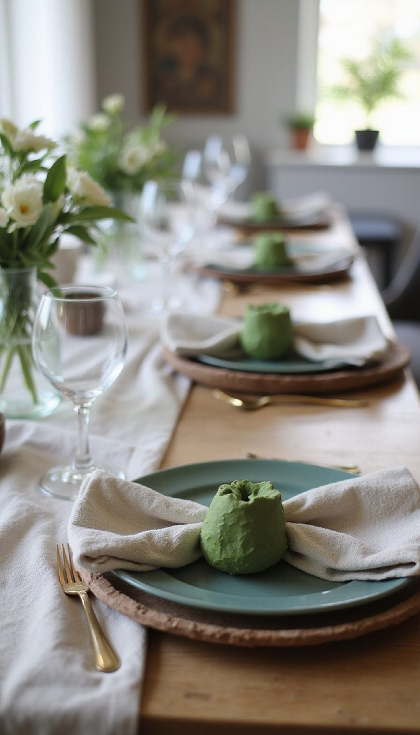 Stamped clay shamrock napkin rings