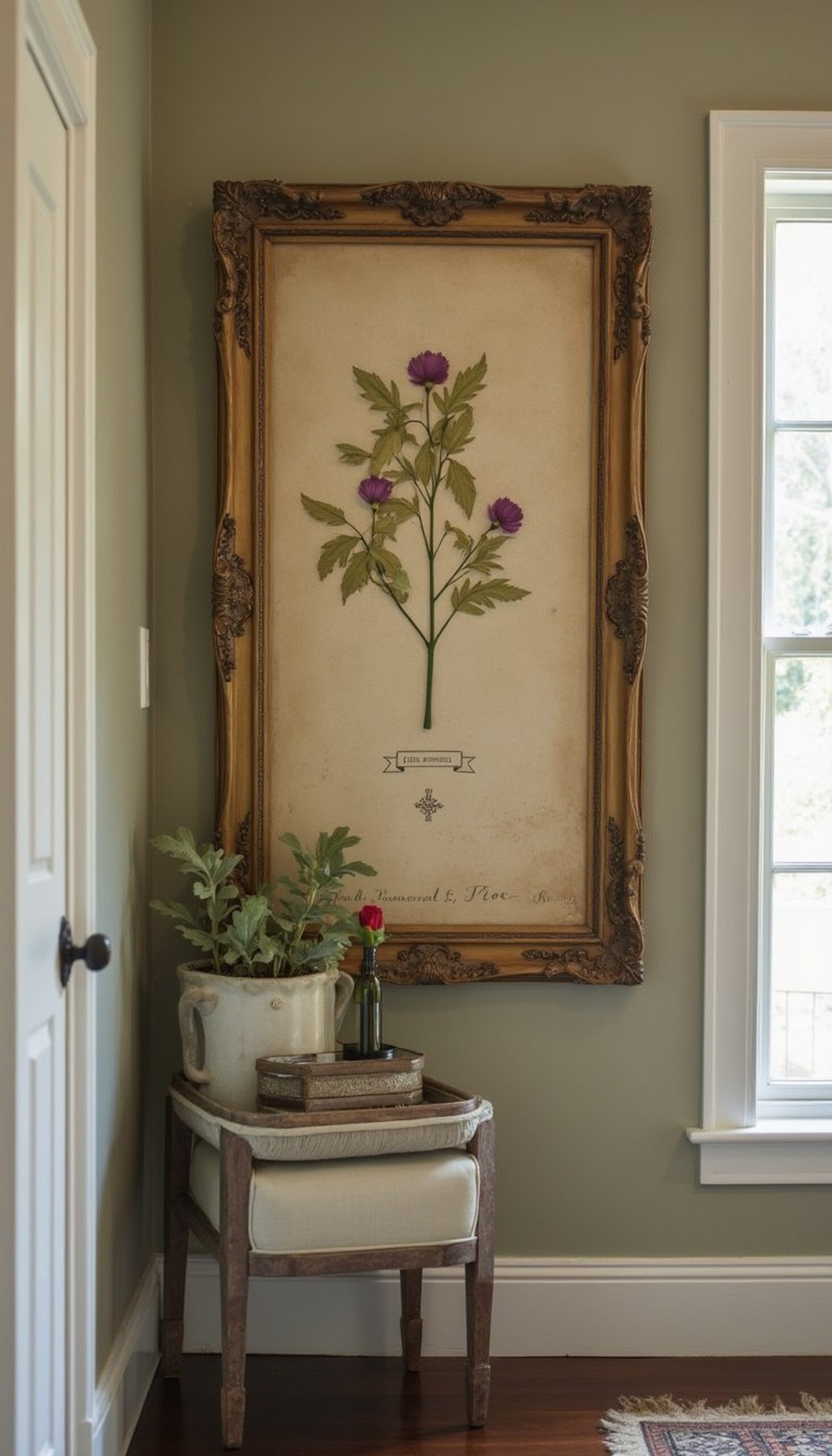Vintage frame shamrock collage for hallway