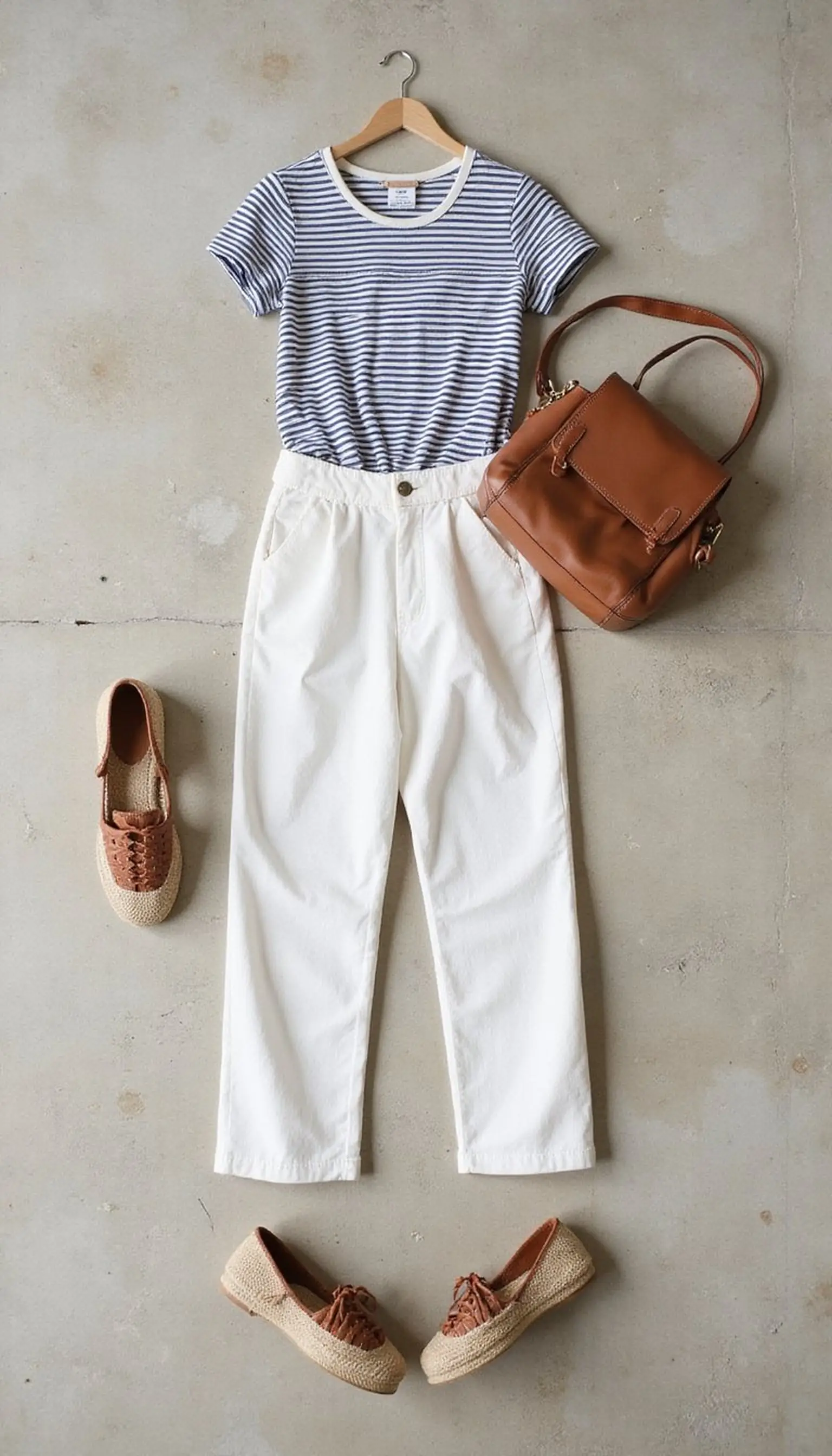Espadrilles and cropped trousers, city-ready look