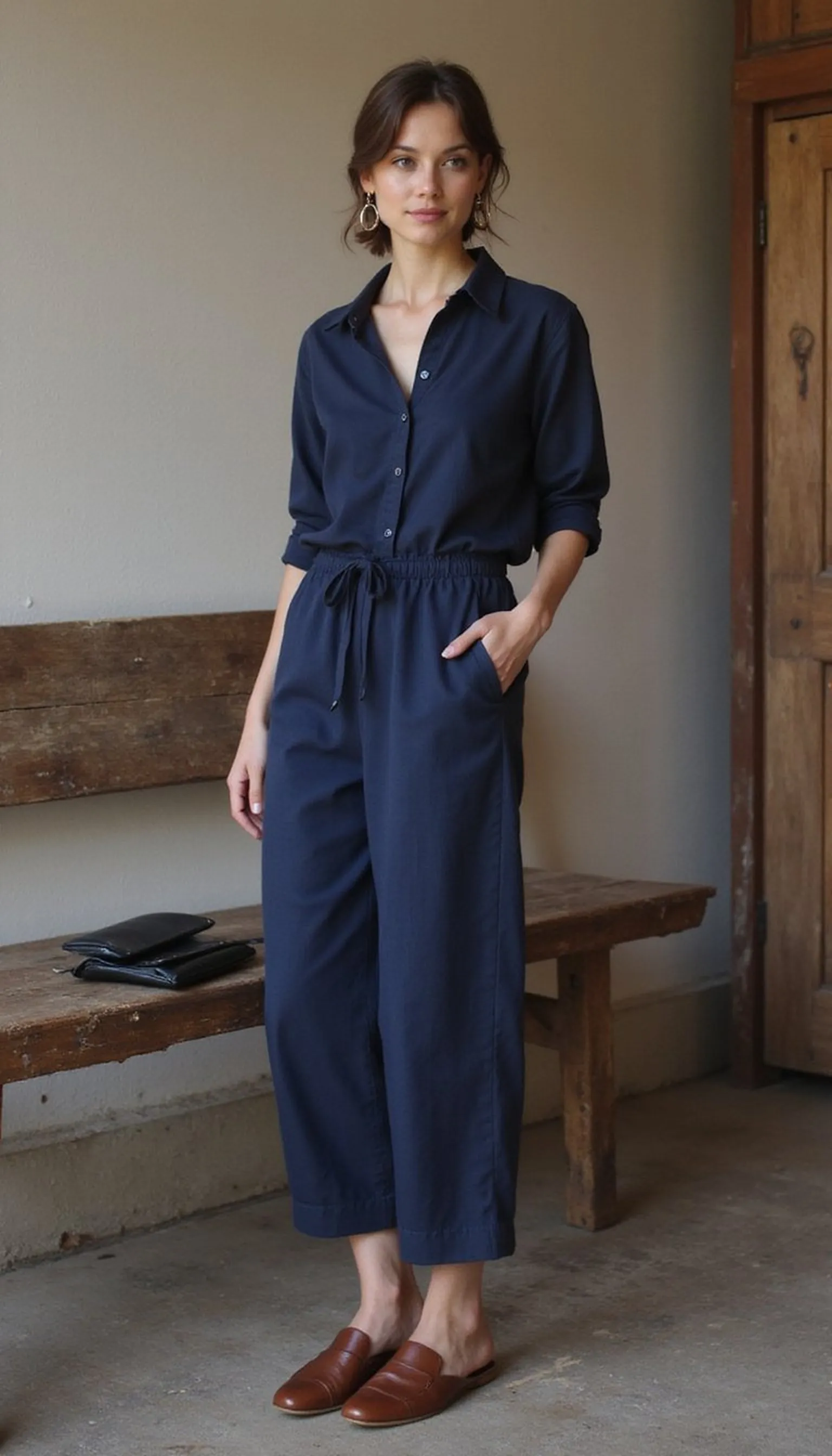 Lightweight jumpsuit for evening piazza walks