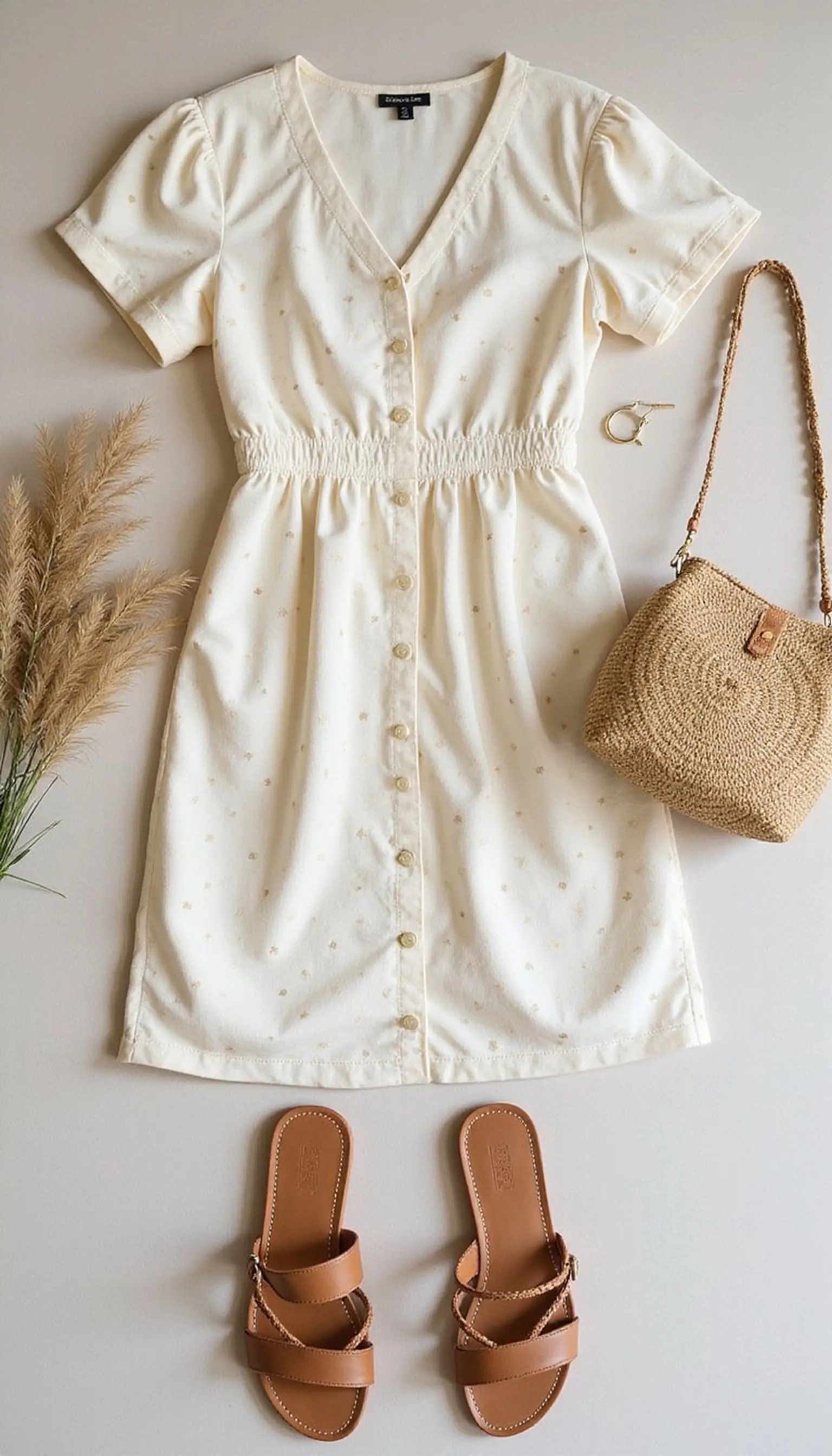 Playful polka dots and straw accessories