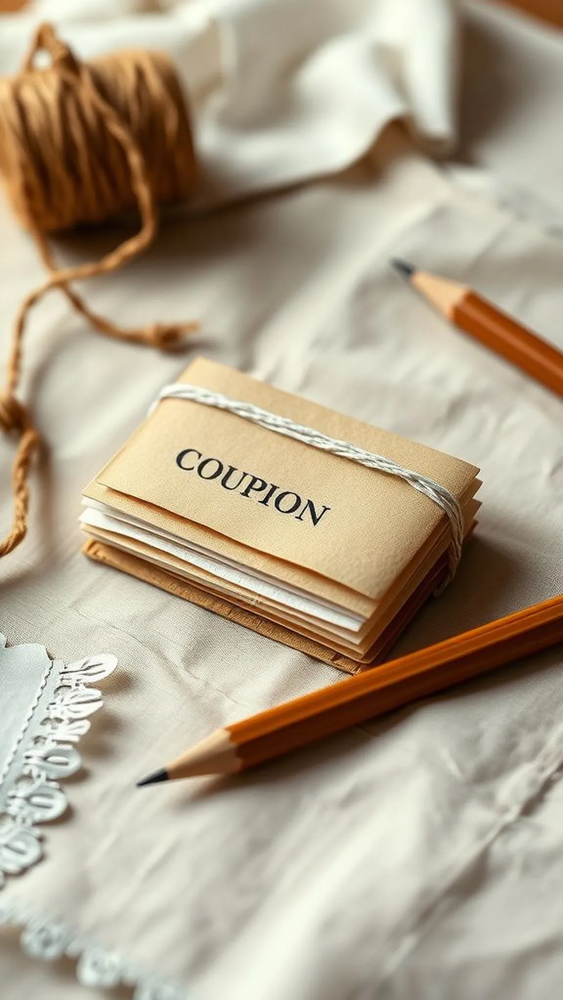 A handmade coupon book of thoughtful favors