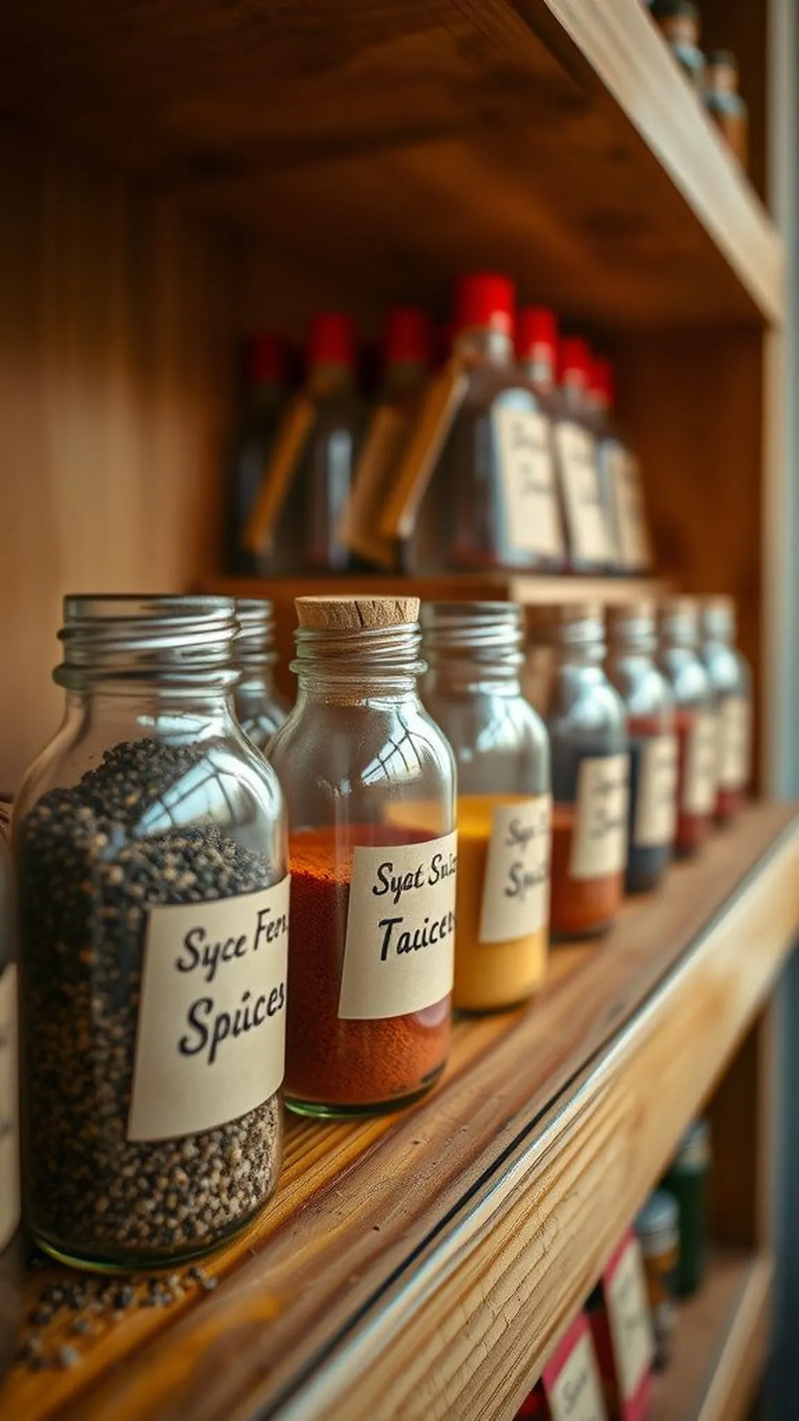 A jar of homemade spice rubs labeled by flavor