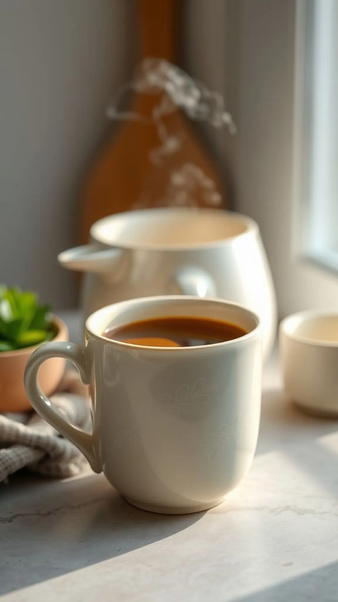 A personalized mug with a hand-etched design backstory
