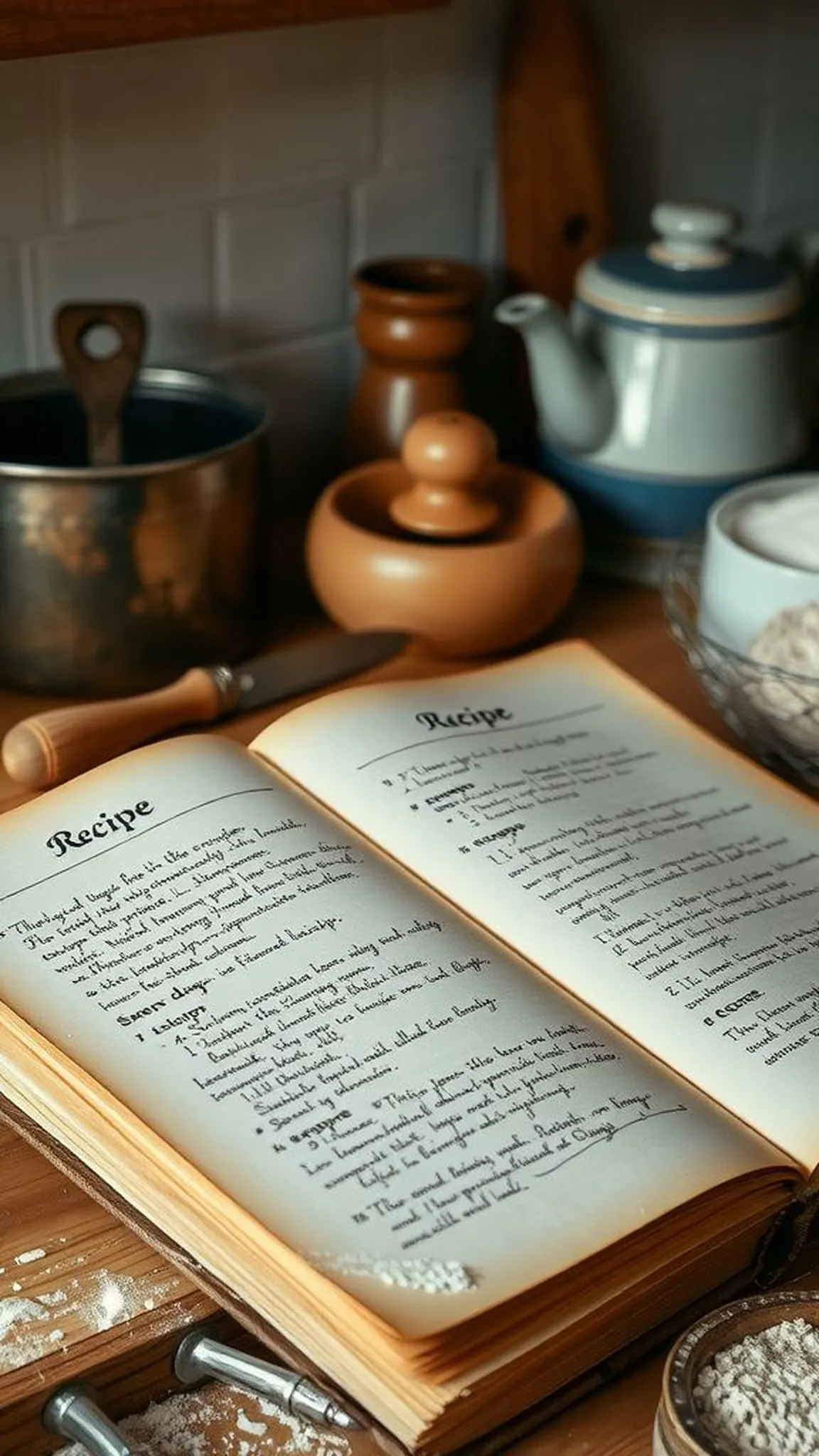 A rustic recipe book of family favorites and margins