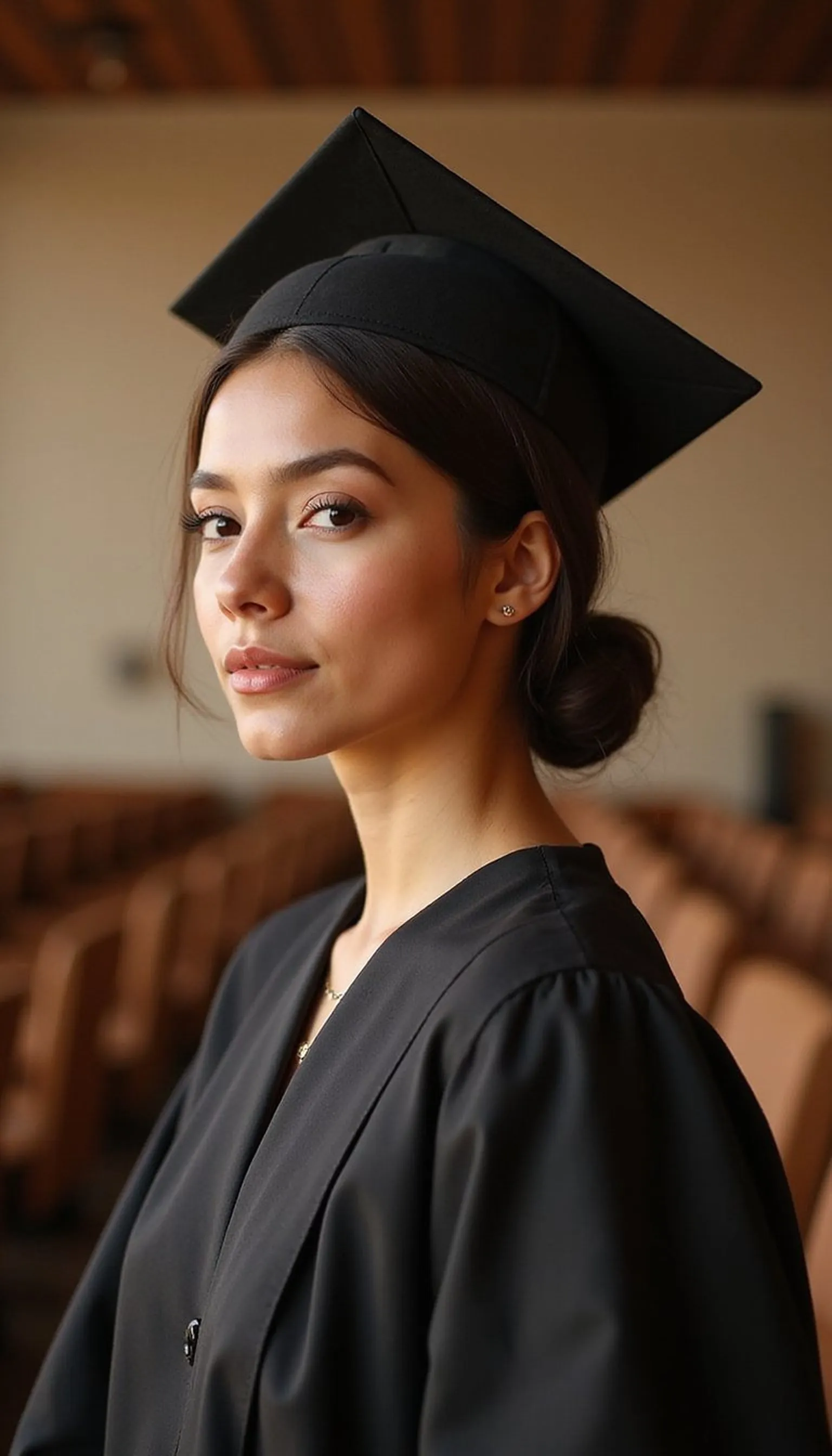 Low Chignon With A Clean Center Part