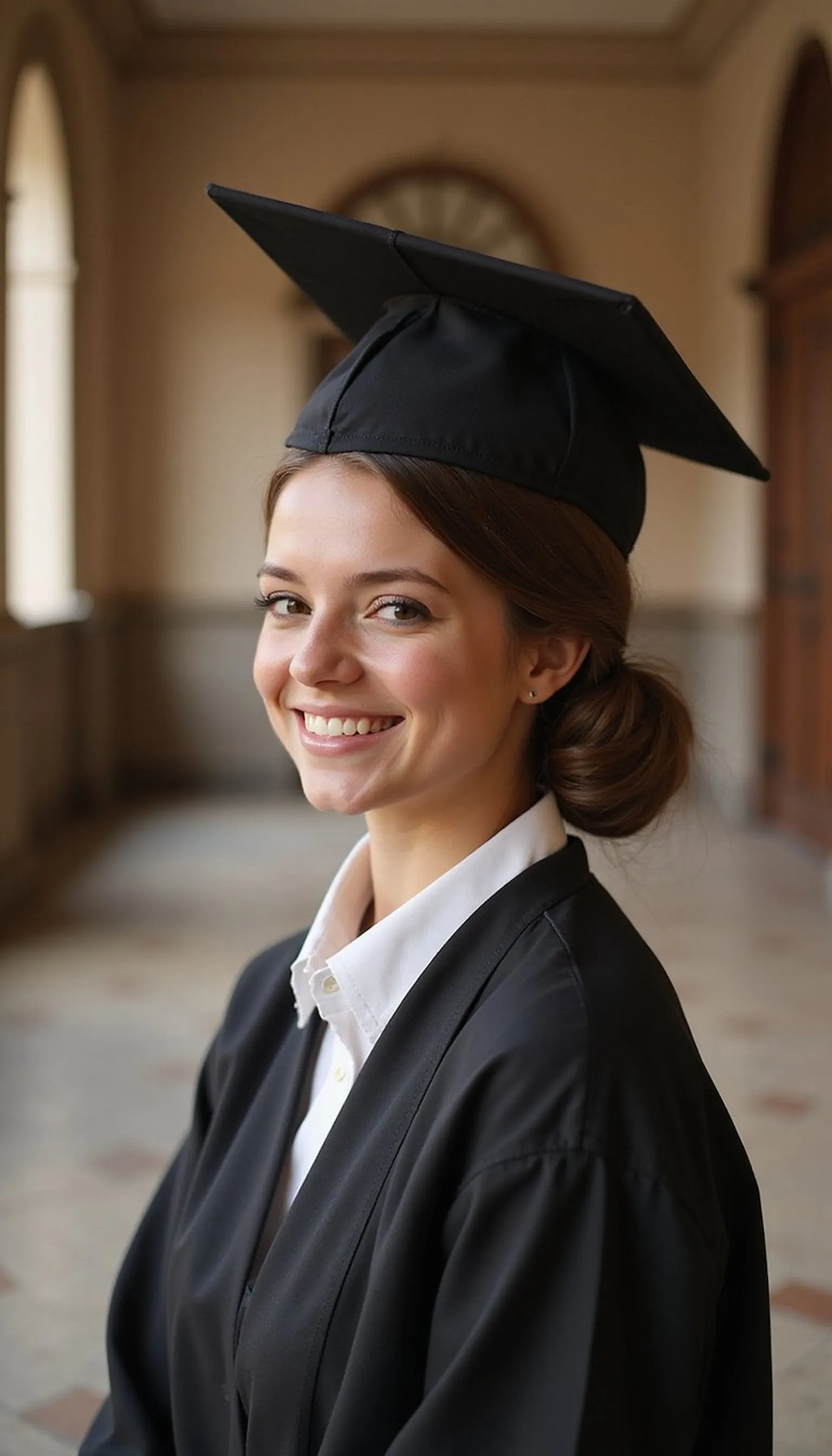 Low French Twist For A Vintage Graduation Look
