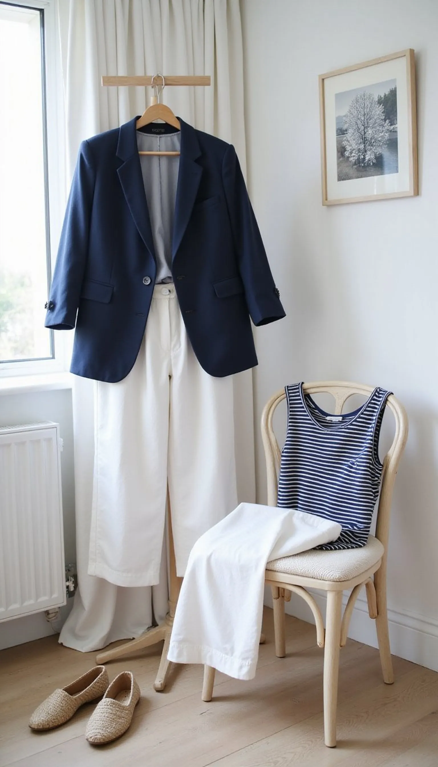 Nautical-inspired outfit for seaside graduations