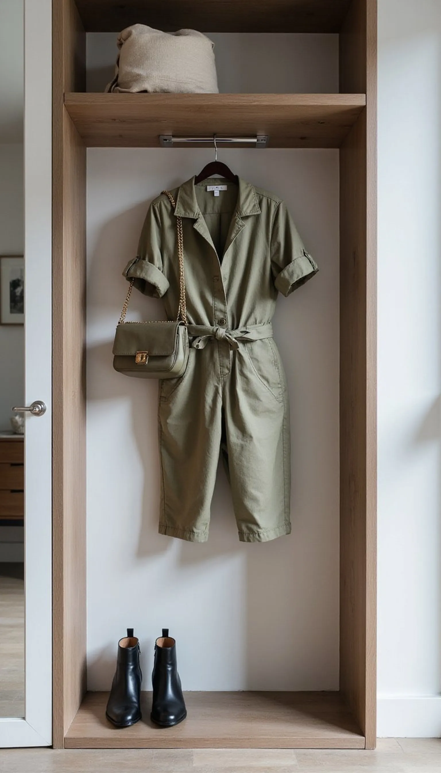 Utility chic: practical outfit with modern flair