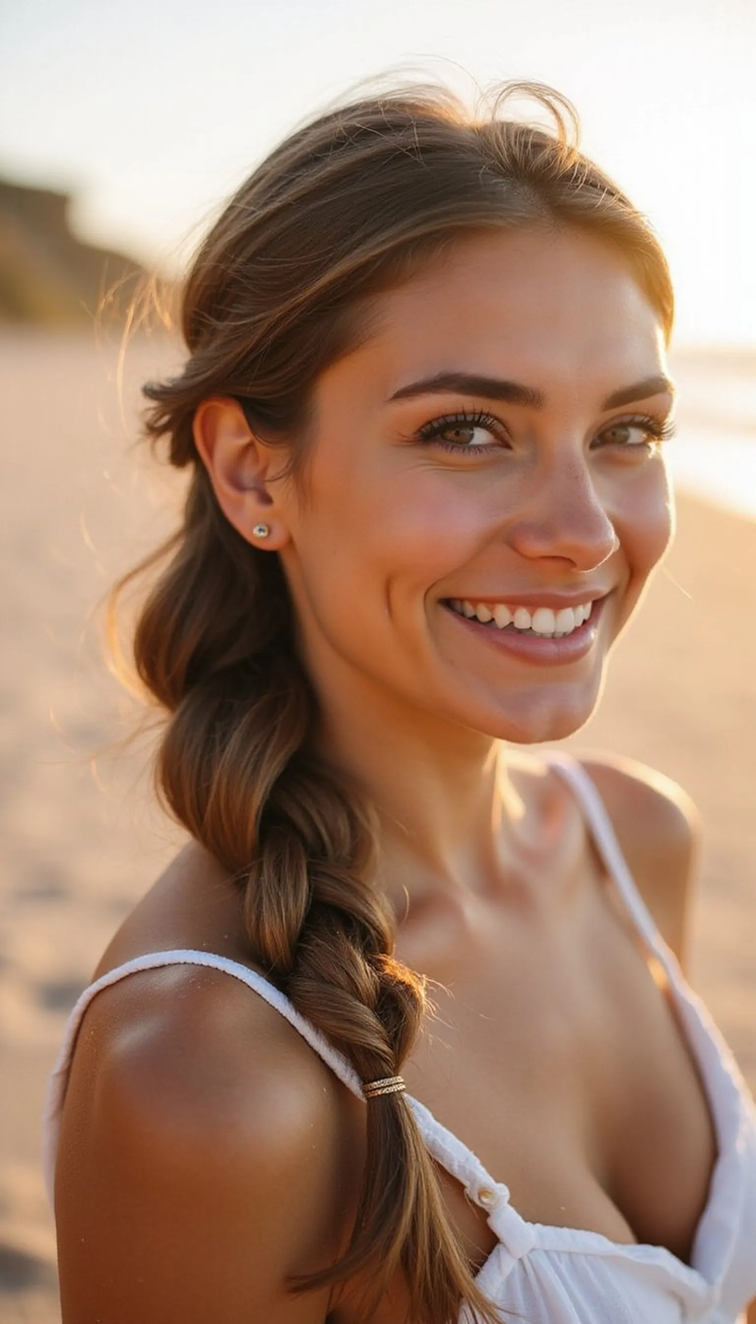 Fishtail Side Braid With Beachy Texture