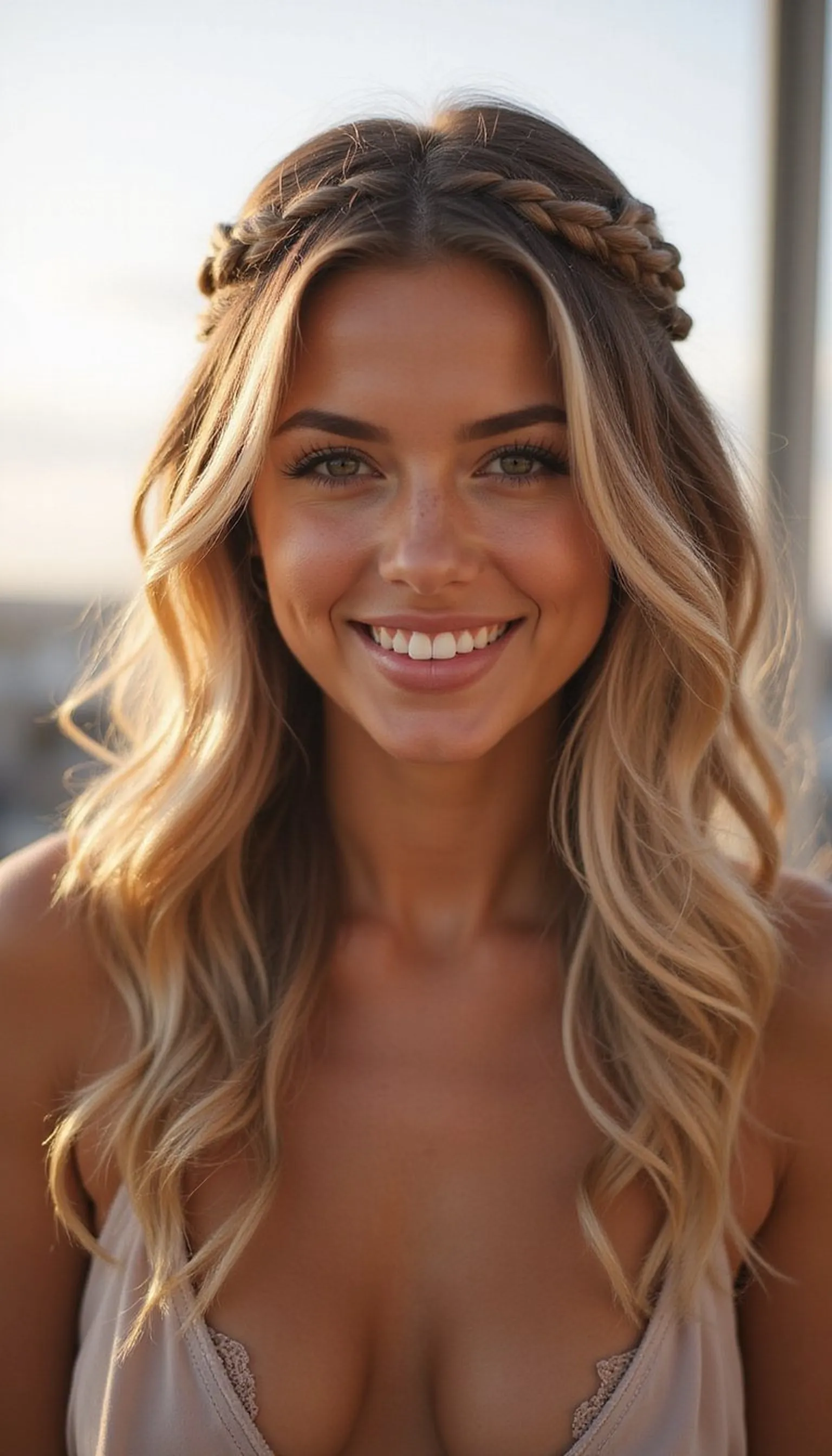 Half-Up Braided Bun For Boho Vacation Vibes
