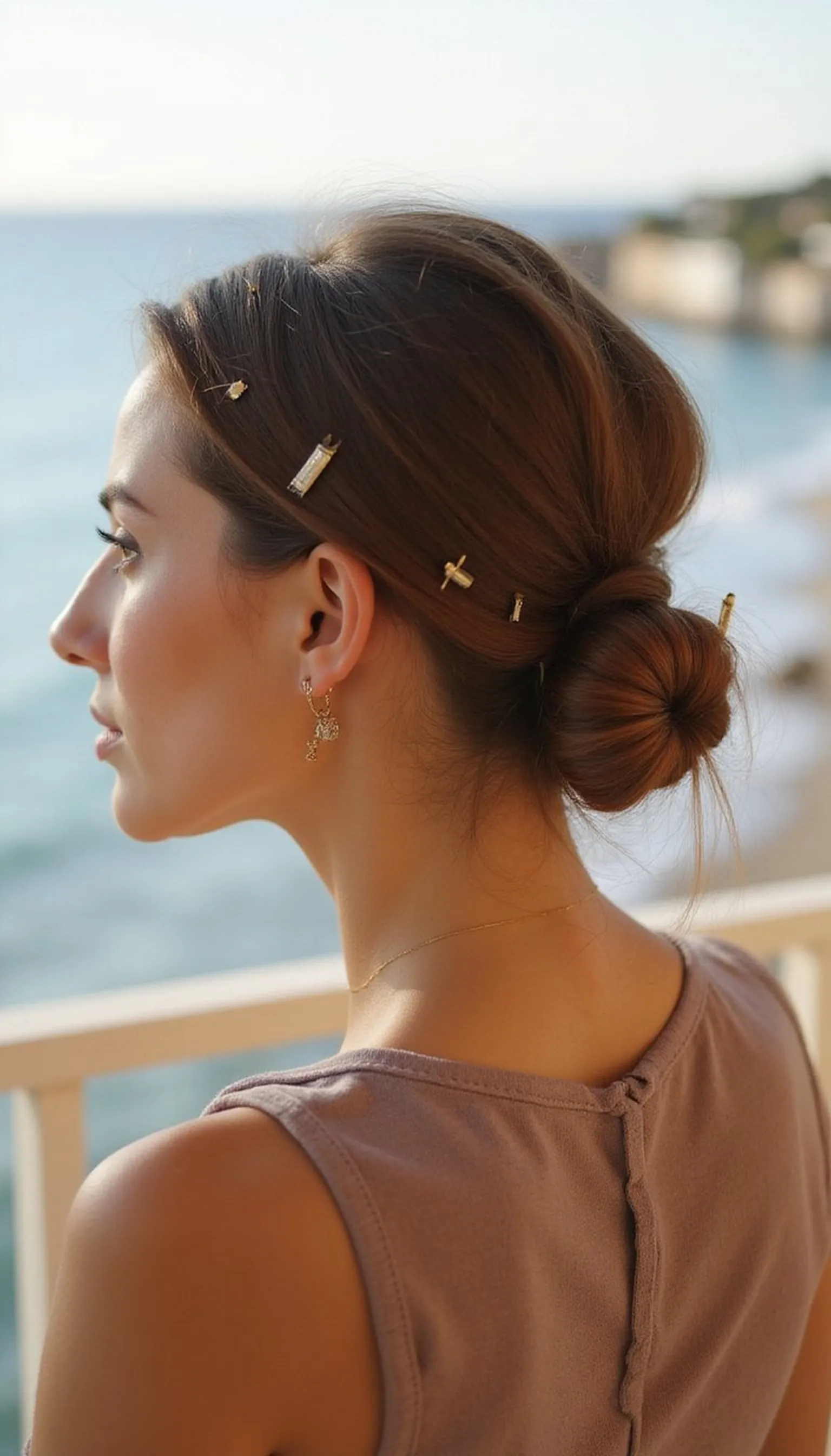 Loose Low Bun With Protective Pinning