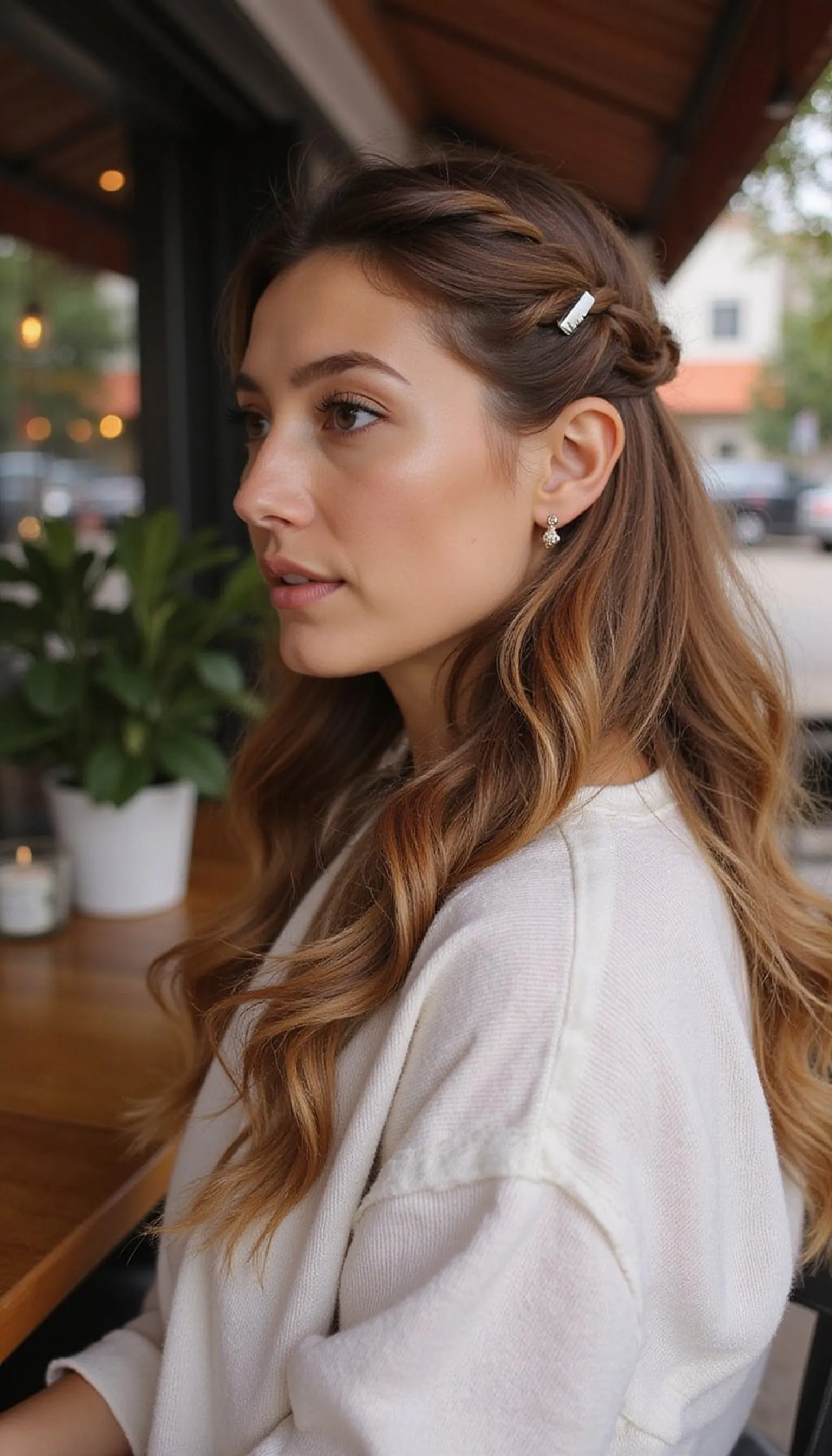 Sleek Half-Up Twist With Invisible Clip