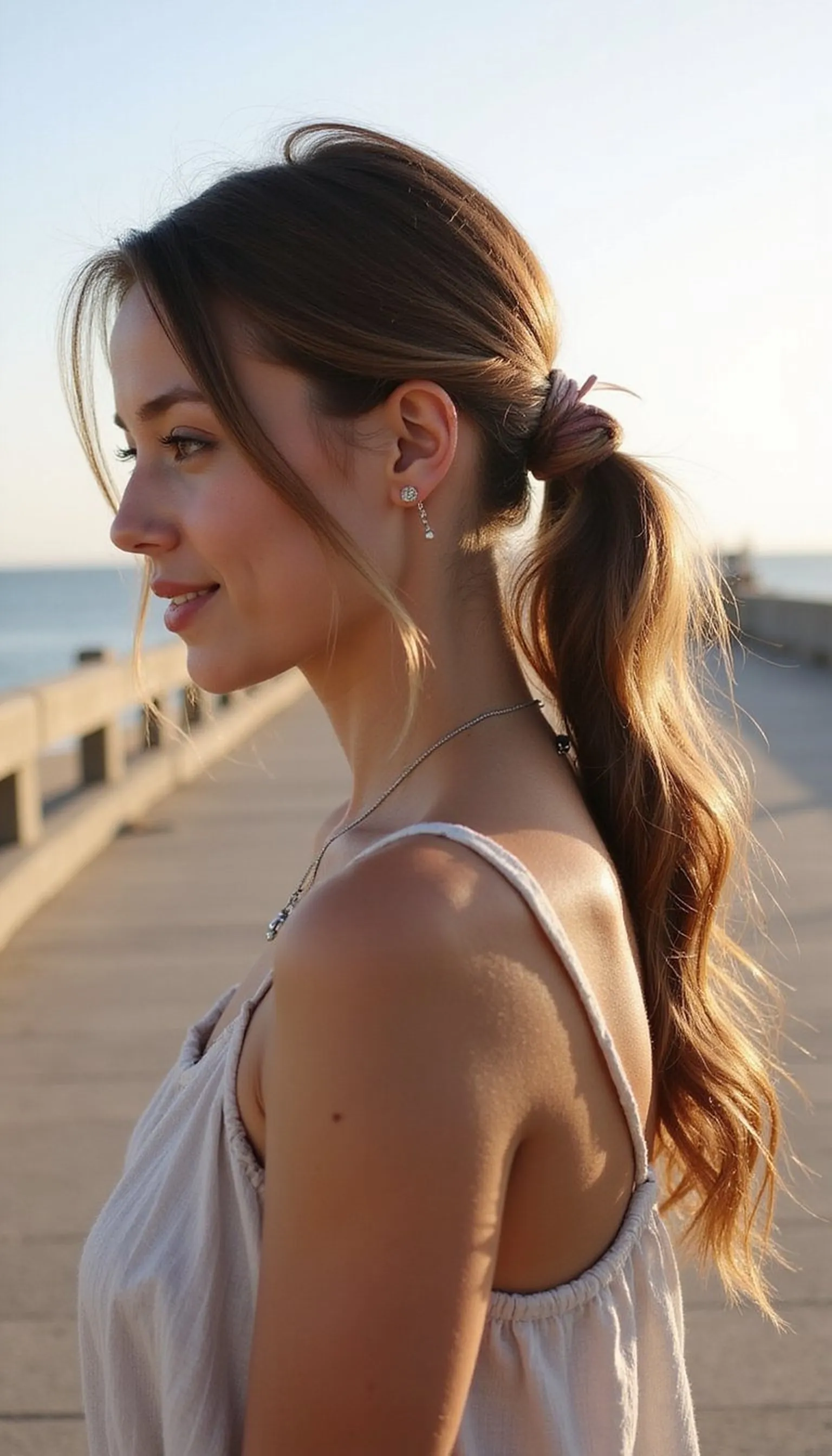 Twisted Low Pony With Wrapped Elastic Accent