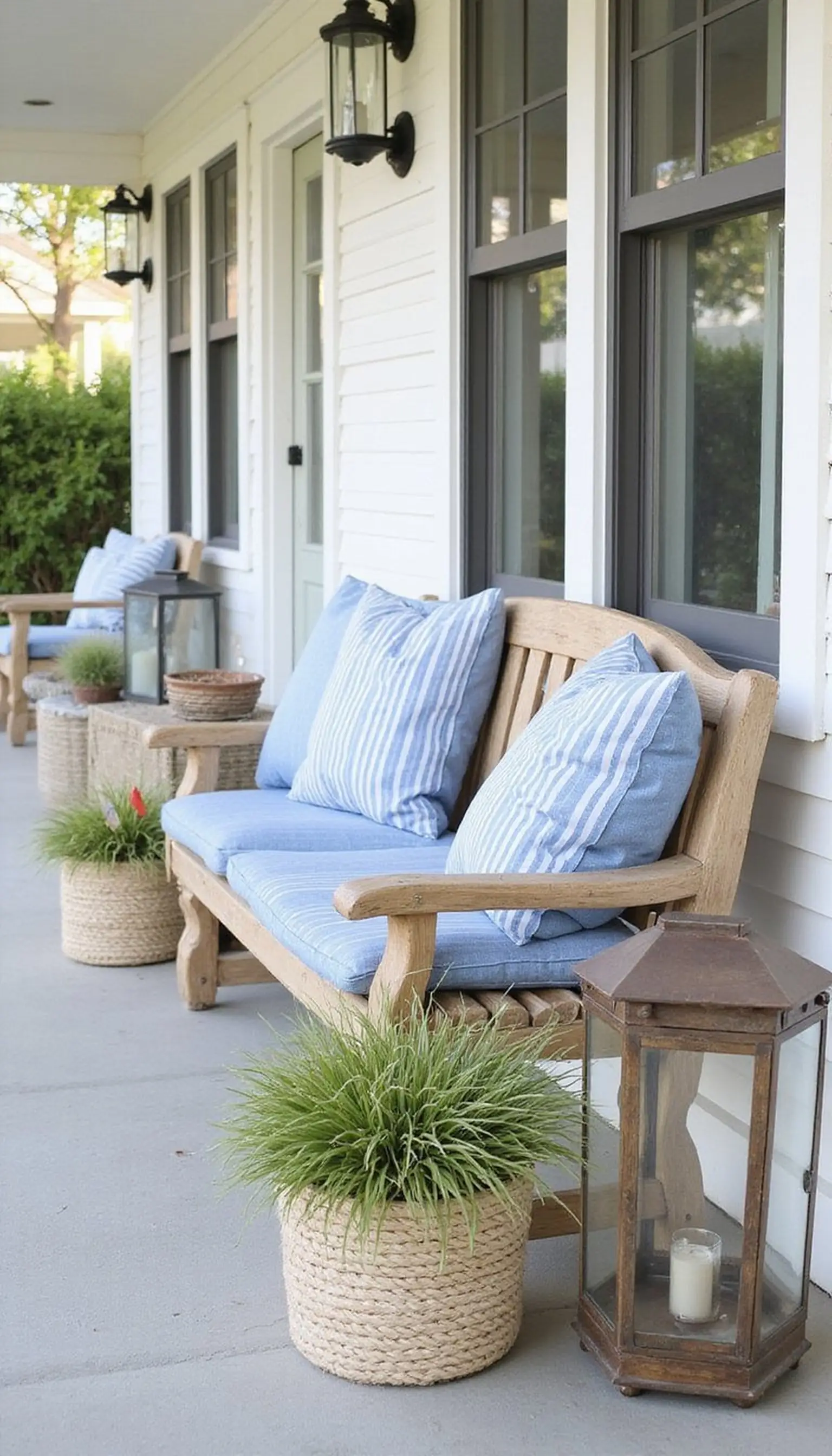 Coastal Memorial Day porch styling idea