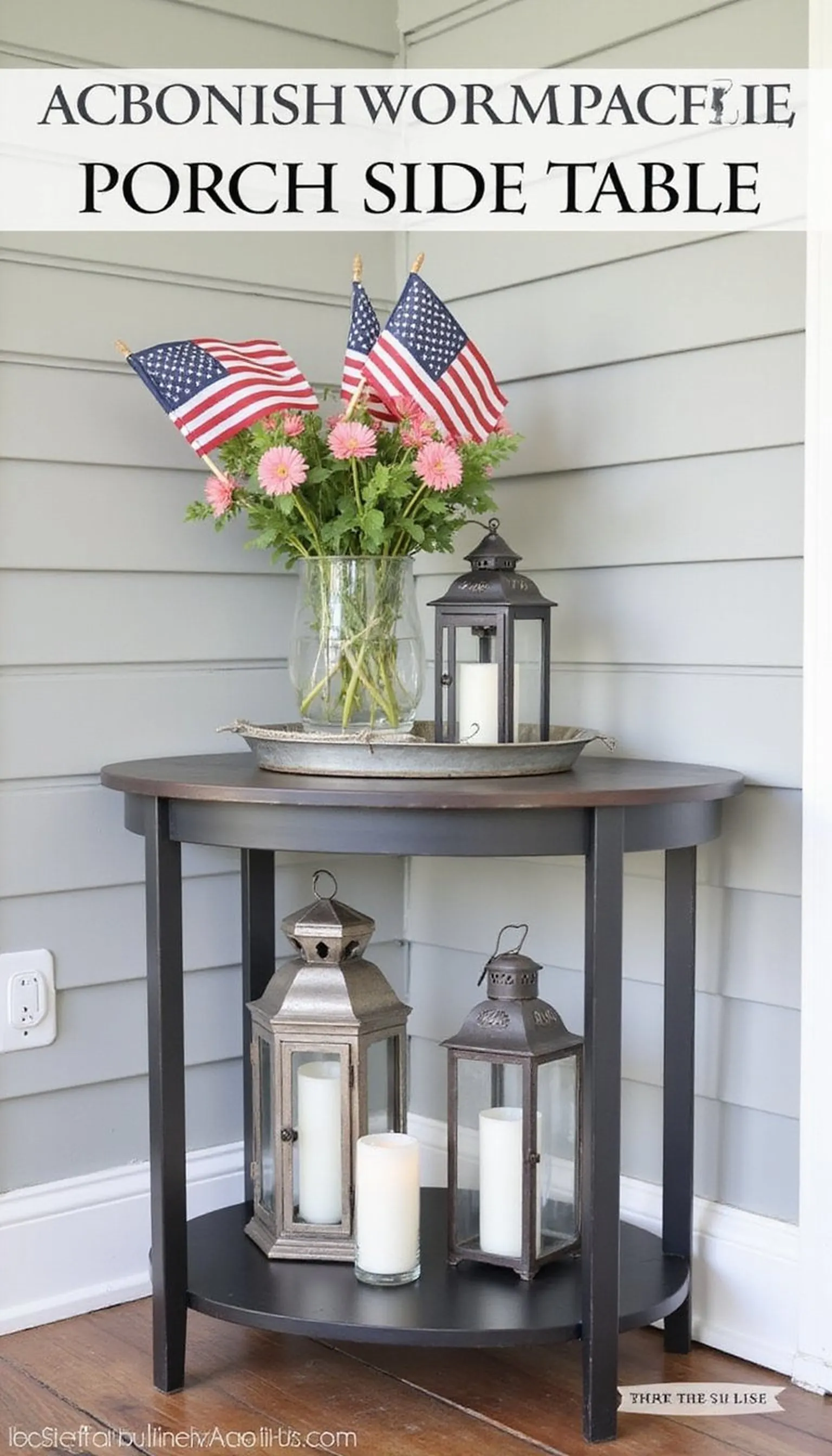 Lantern cluster table centerpiece for the porch