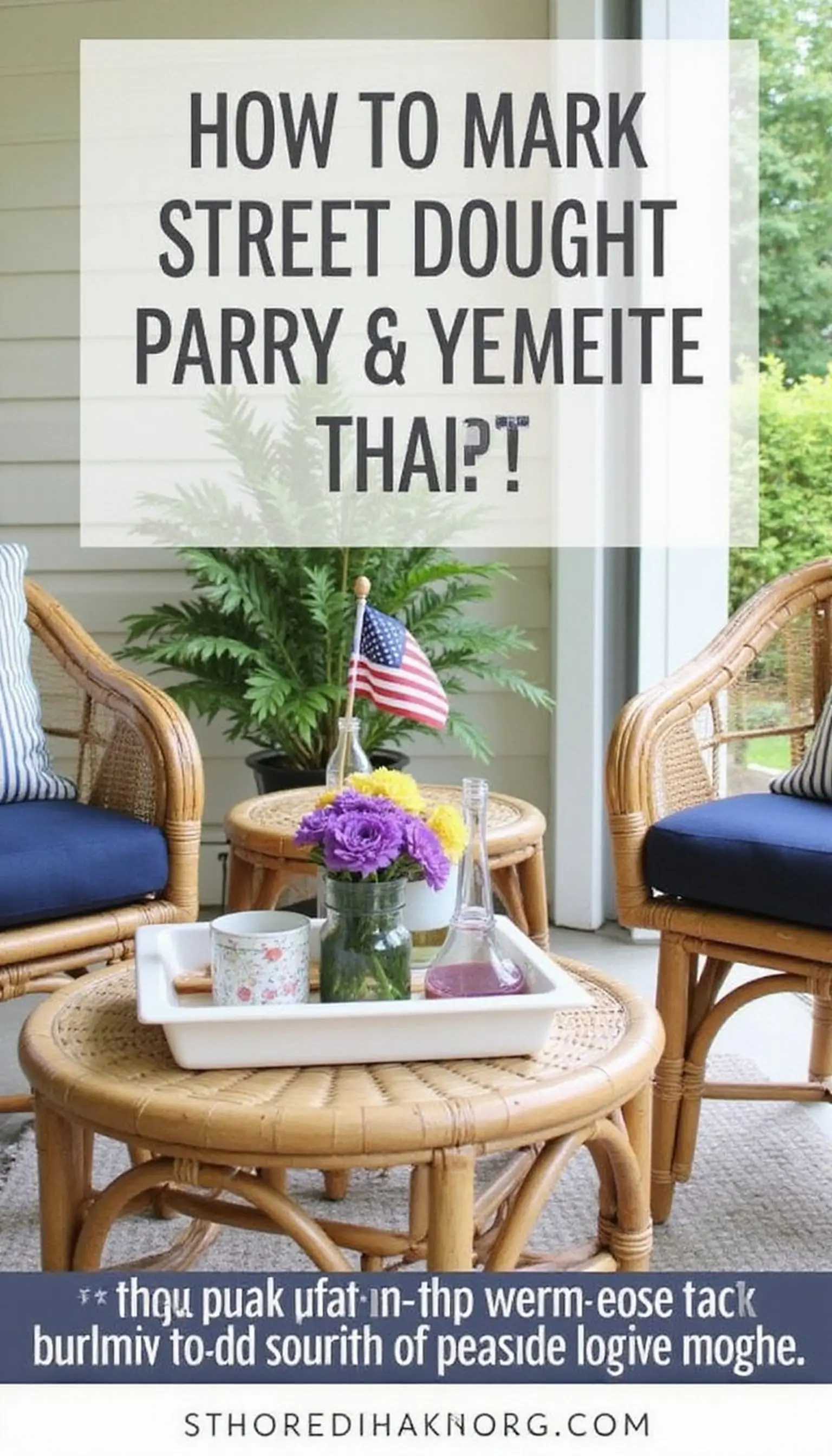 Patriotic chair vignette with a small table