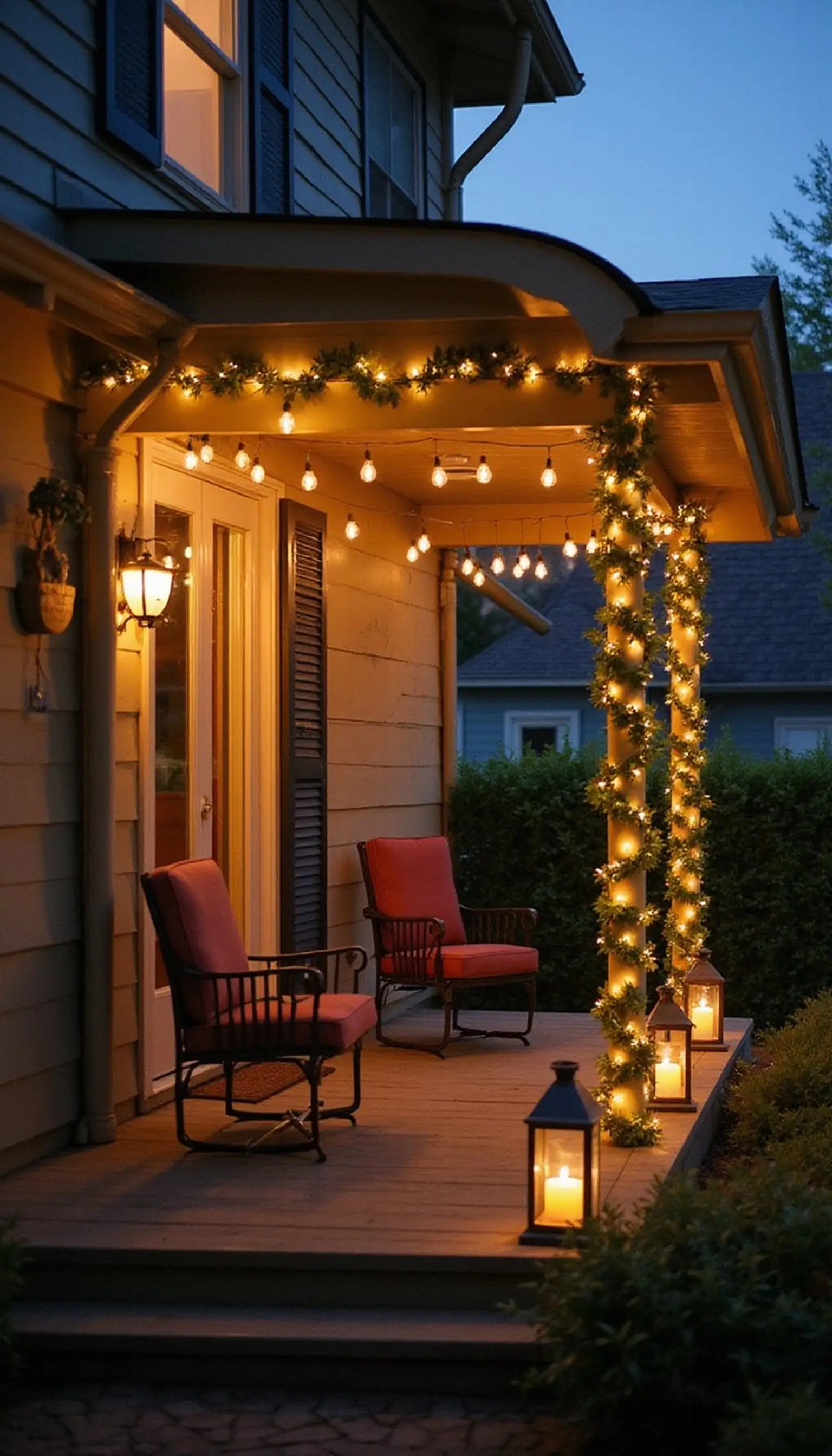 Twinkling string lights for evening gatherings
