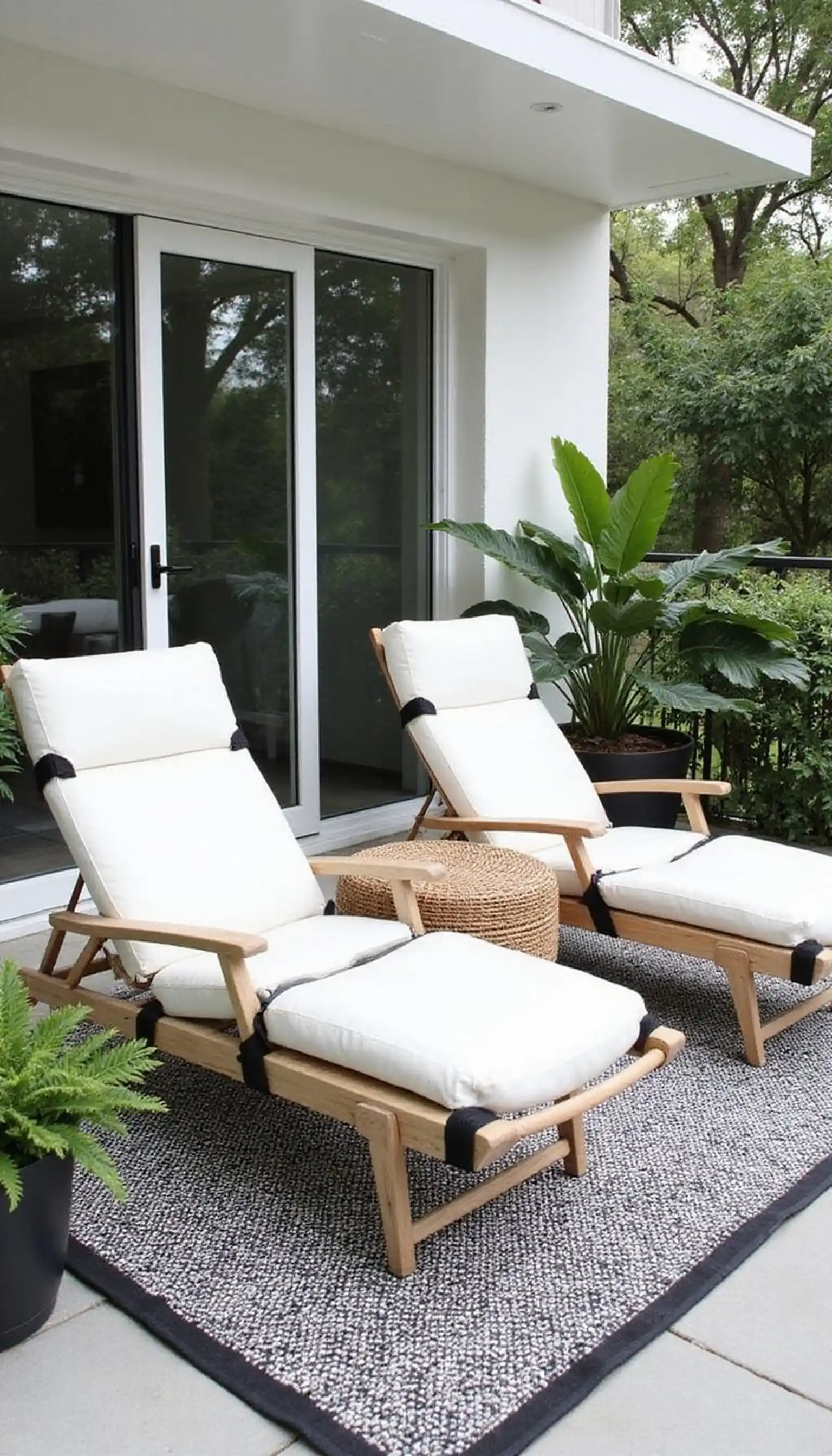 High-Contrast Black and White Shade Lounge