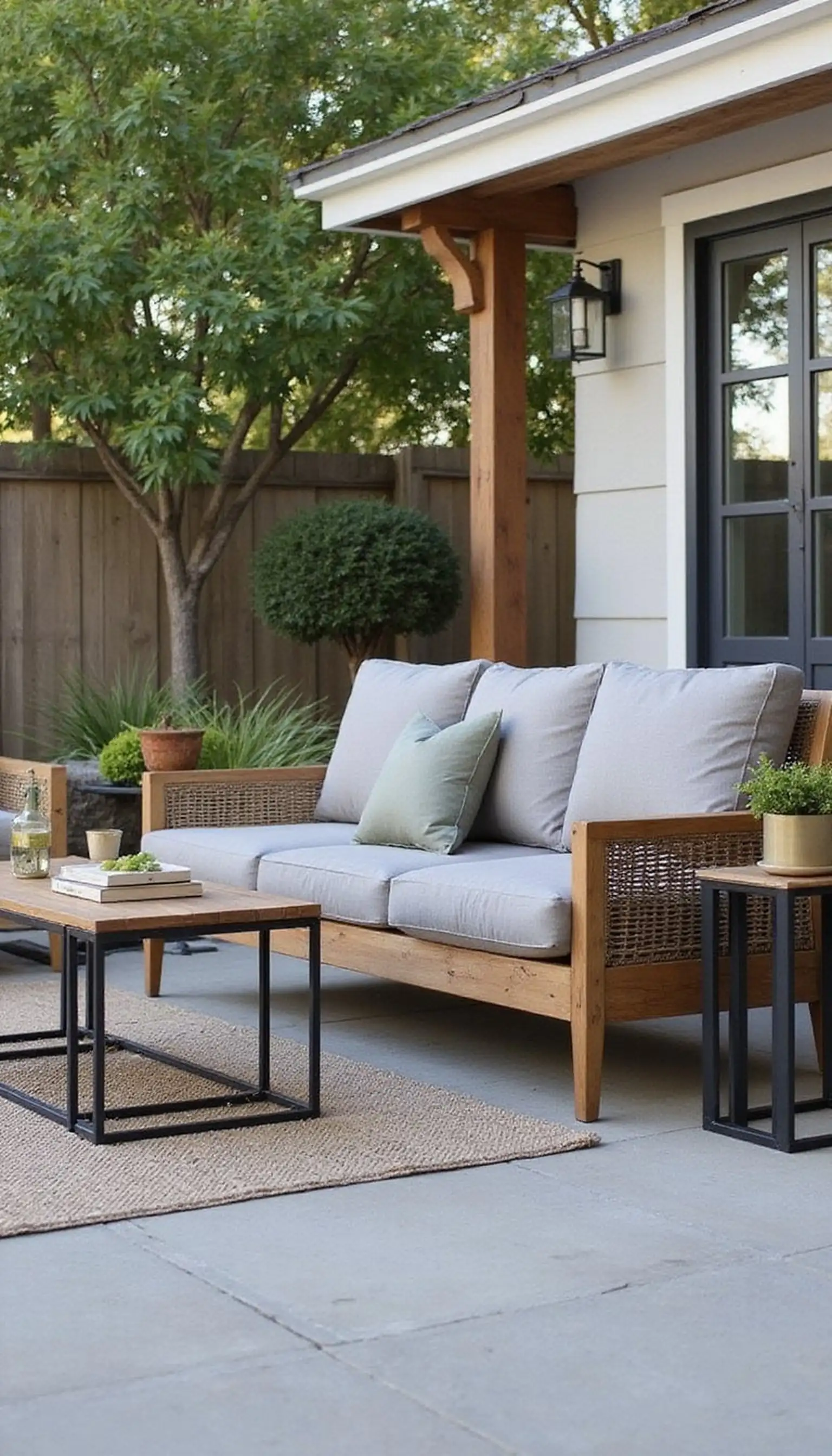 Mixed-Material Mix: Metal, Wood, and Wicker Blend