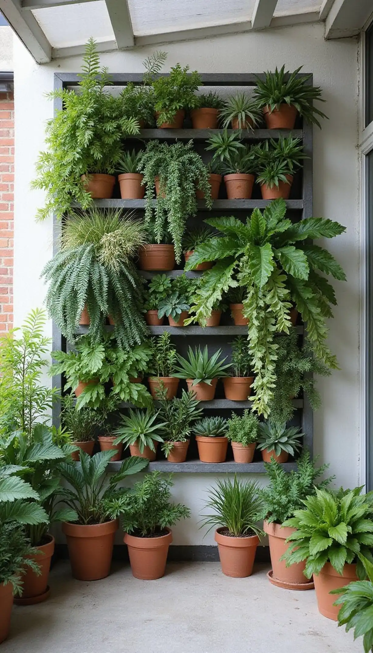 Planter Wall With Succulents and Tropical Greenery