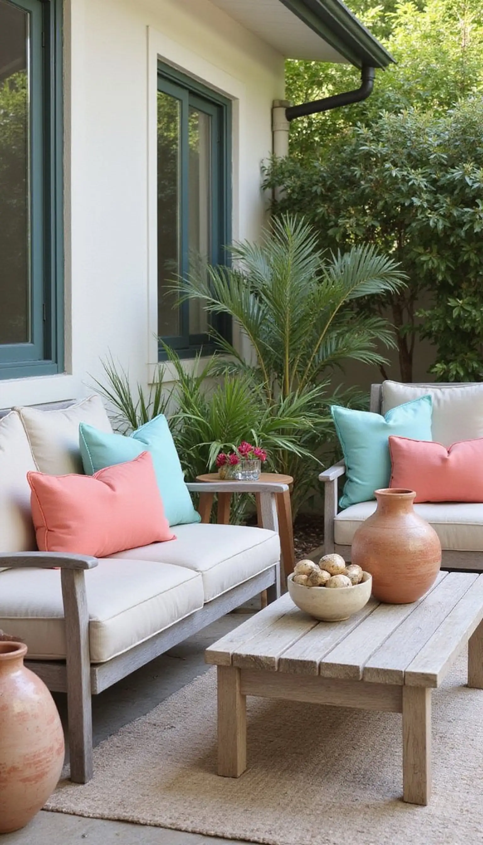 Pops of Coral and Seafoam Accent Palette
