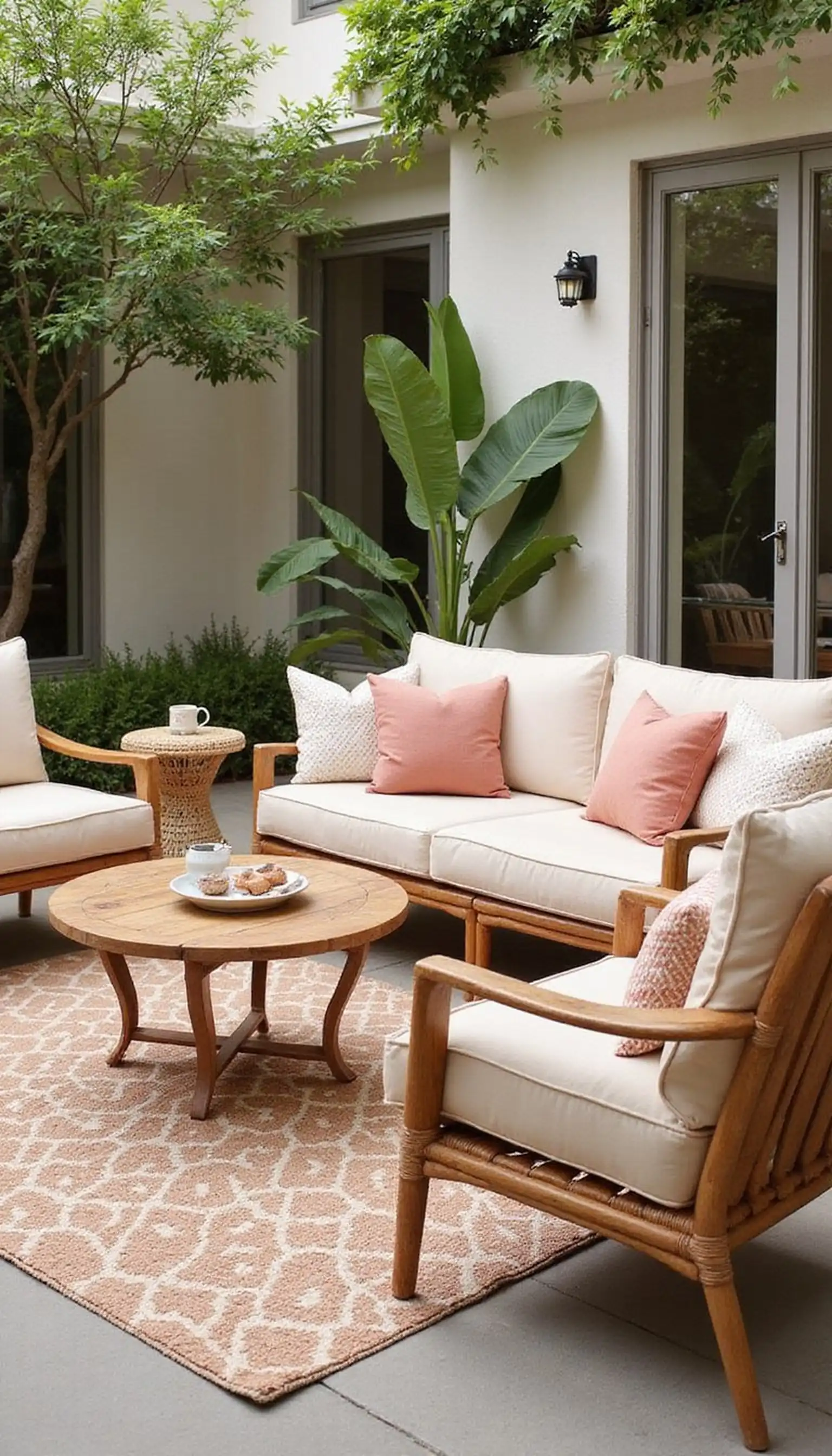Rattan Deep-Seat Conversation Area — Cozy and Chic
