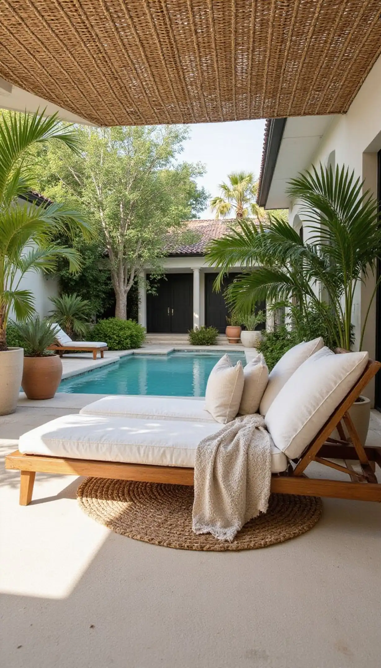 Tropical Palm Canopy for Poolside Calm