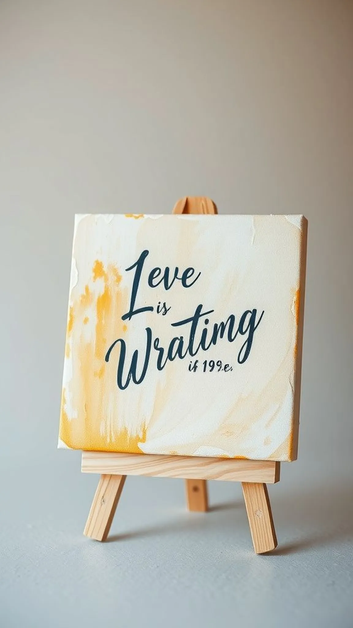 Inspirational quote canvas with textured paint layers