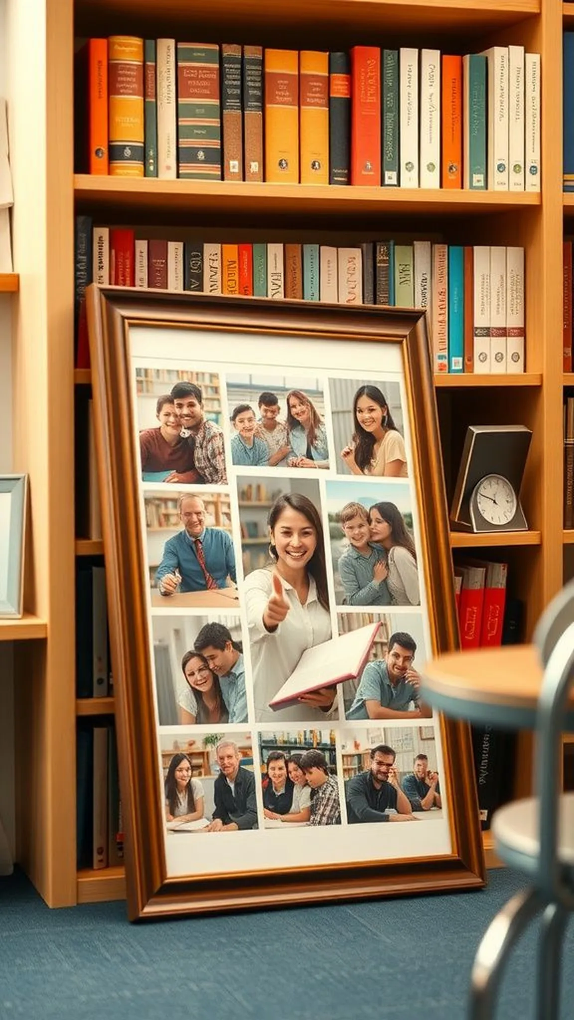 Photo collage frame capturing classroom moments
