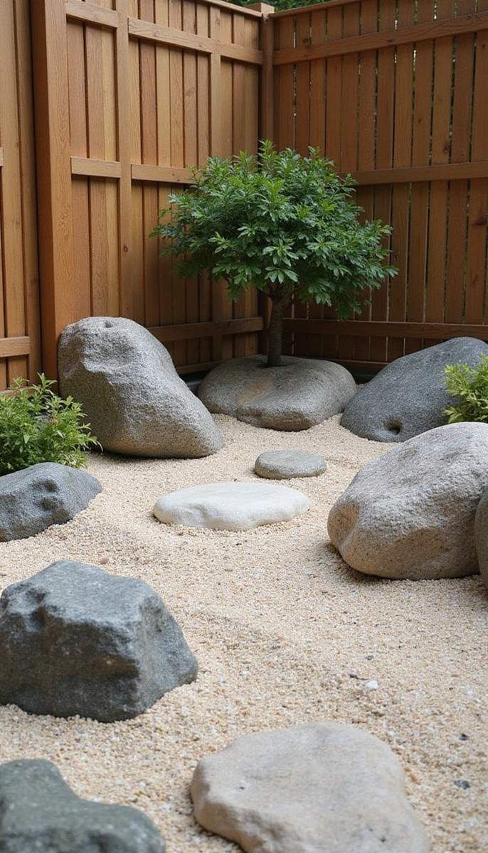 A zen corner with a mini garden