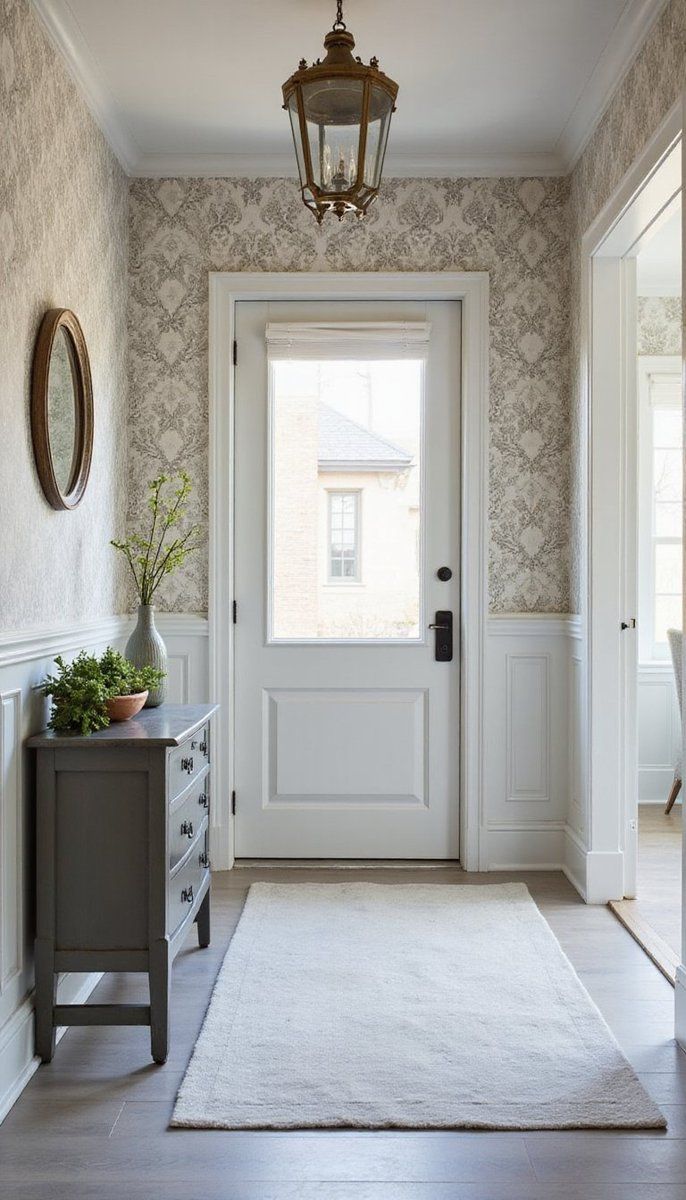 Accent walls with classic wallpapers