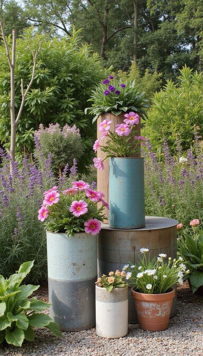 Add charm with eclectic garden containers