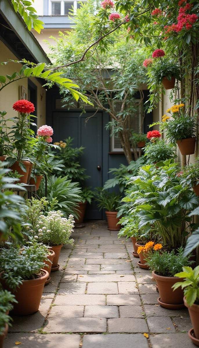 Add color with potted plants