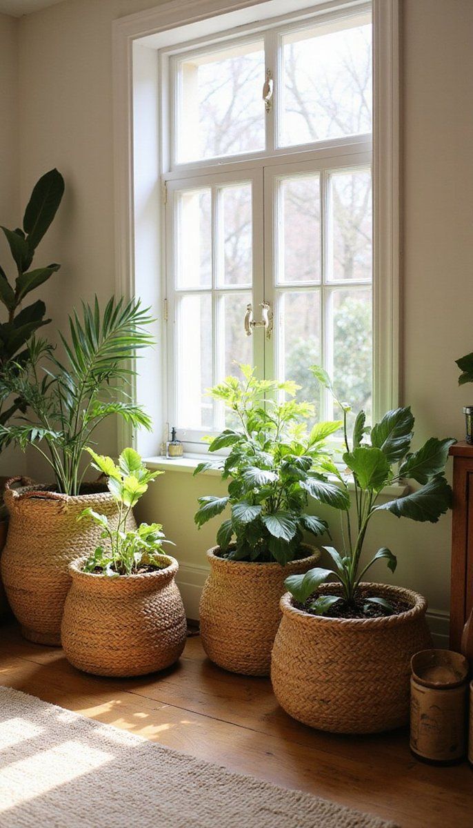 Adding texture with woven baskets