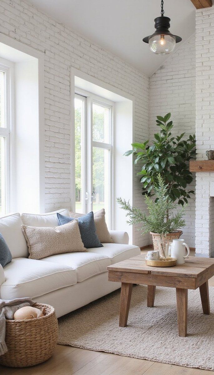Airy Whitewashed Brick Walls